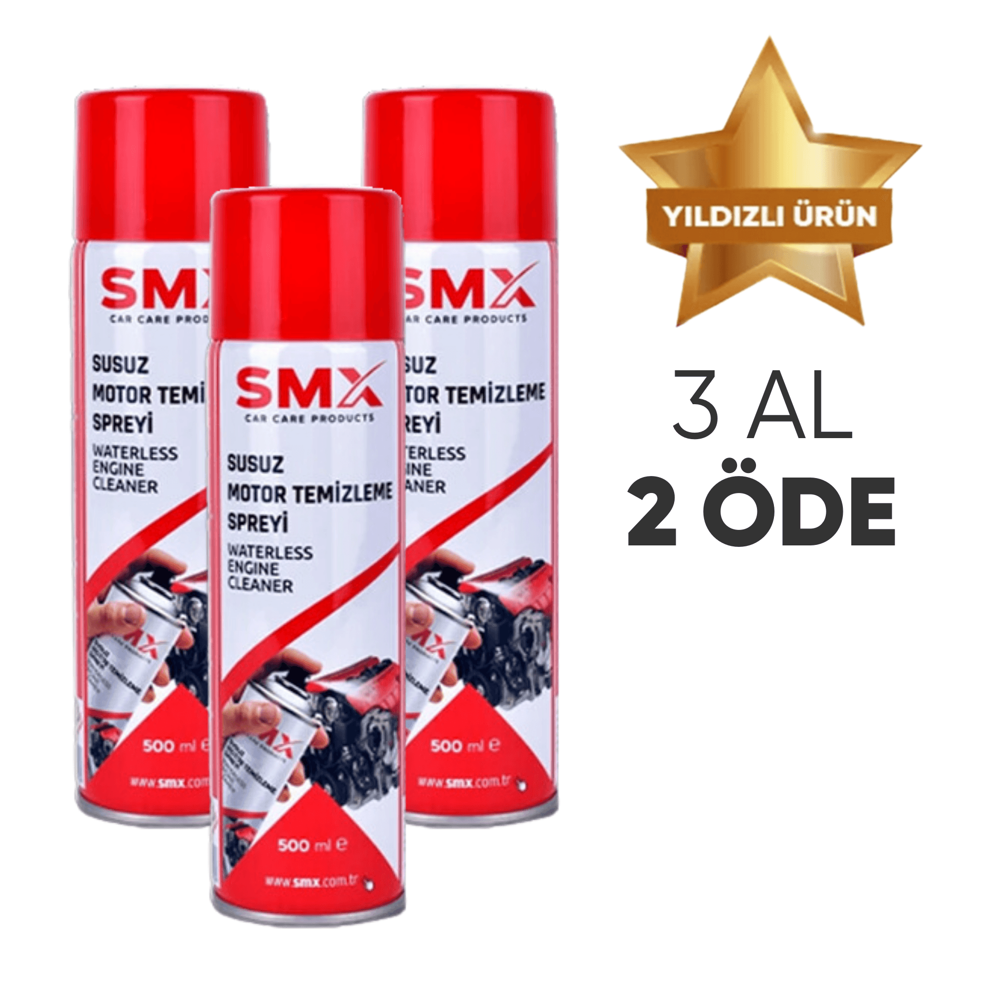 Susuz Motor Temizleme Spreyi 500 mL  🎁 3 Adet Al, 2 Öde!