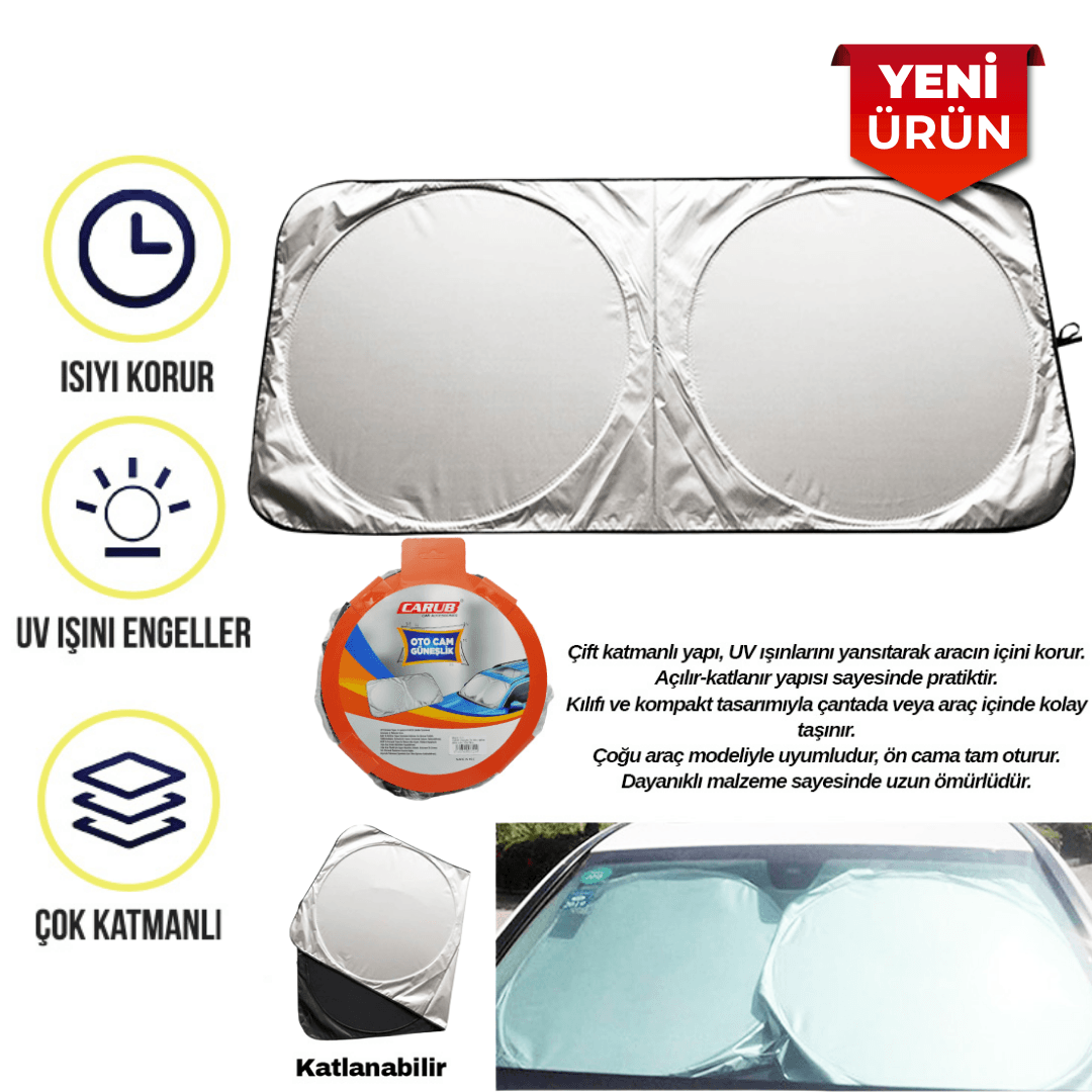 Güneşlik Miflonlu Katlanır – Ön ve Arka Cam Uyumlu (150×70 cm) BR4953721