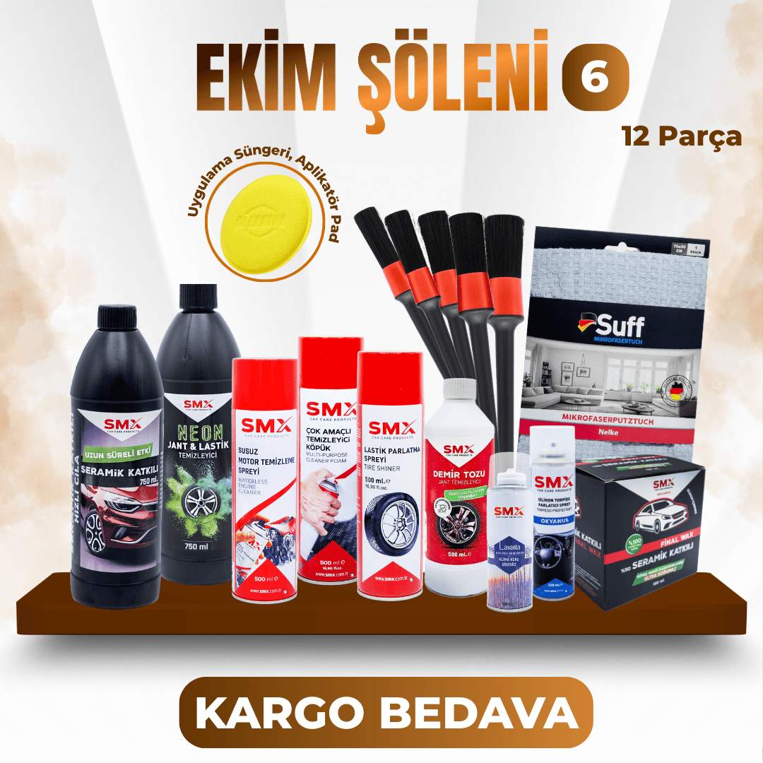 🍂 Ekim Şöleni 6 🥳 12 Parça Araç Bakım Ürünü