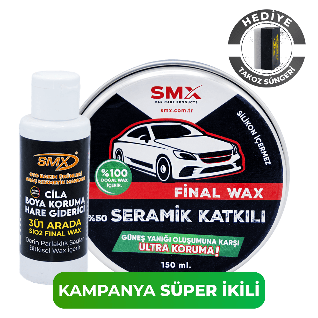 Final Wax 150 Ml + 3'Ü 1 Arada Cila-Boya Koruma-Hare Giderici 100 Ml + Hediye Takoz Cila Süngeri