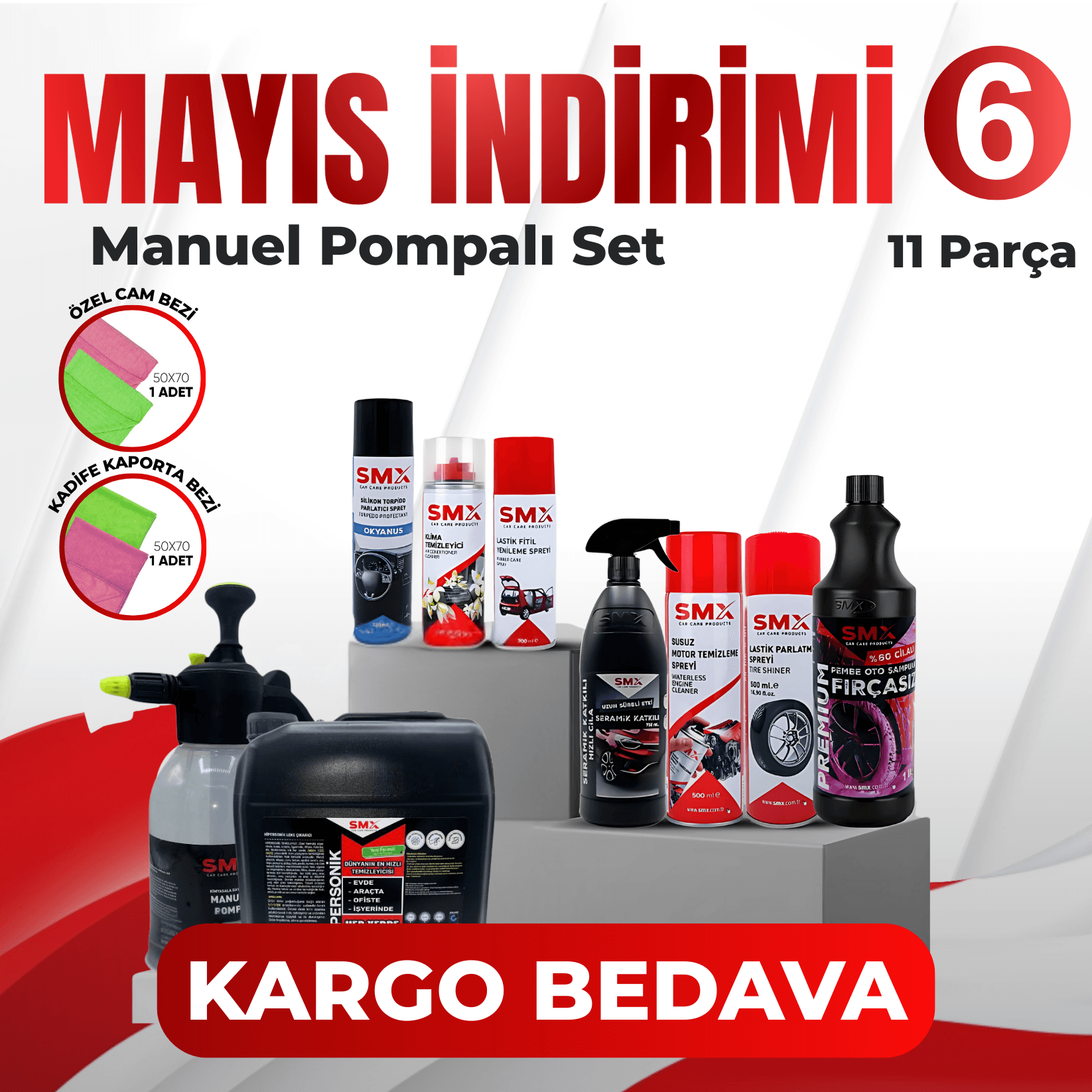 Mayıs İndirimi 6 Basınçlı Pompa Hediye  (11 Parça)
