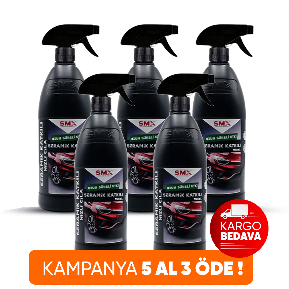 Seramik Katkılı Hızlı ve Pratik Cila 750 ML 5 Adet 🎁 5 Adet Al, 3 Öde!