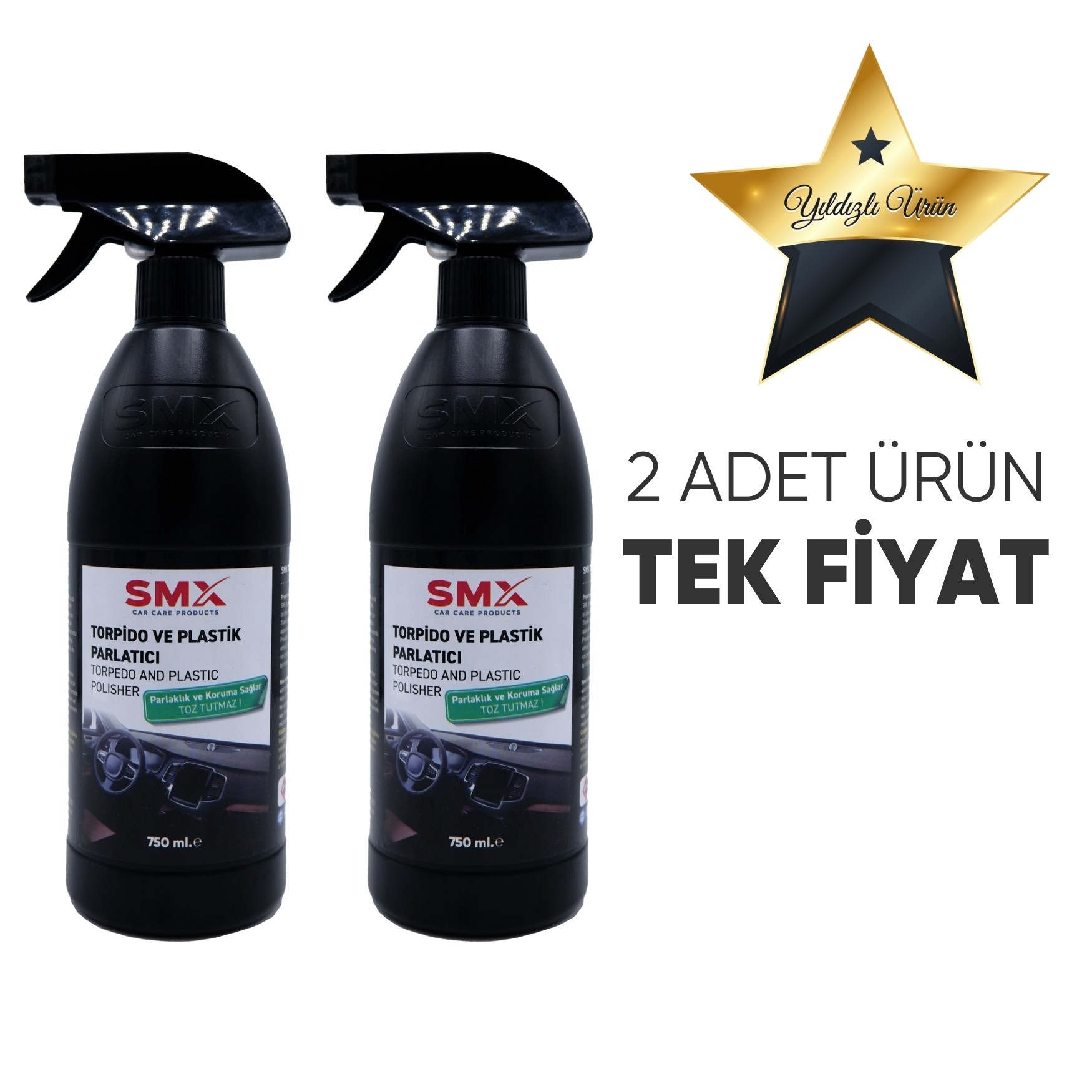 Torpido ve Plastik Parlatıcı 750 ml. 2 Adet