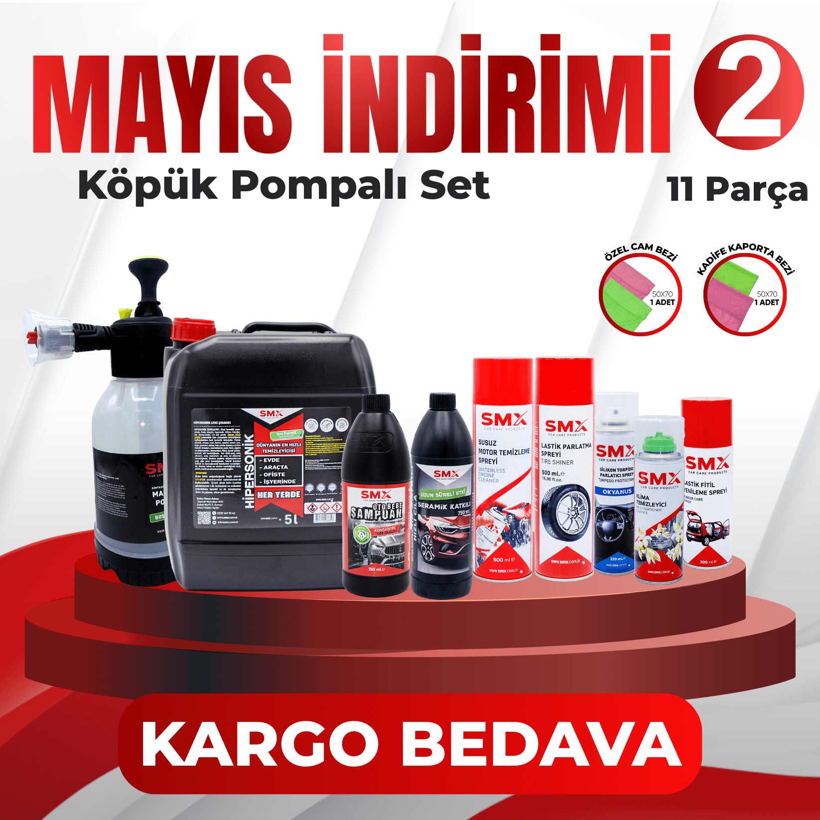 Mayıs İndirimi 2 KÖPÜK Yapıcı Basınçlı Pompa Hediye  (11 Parça)