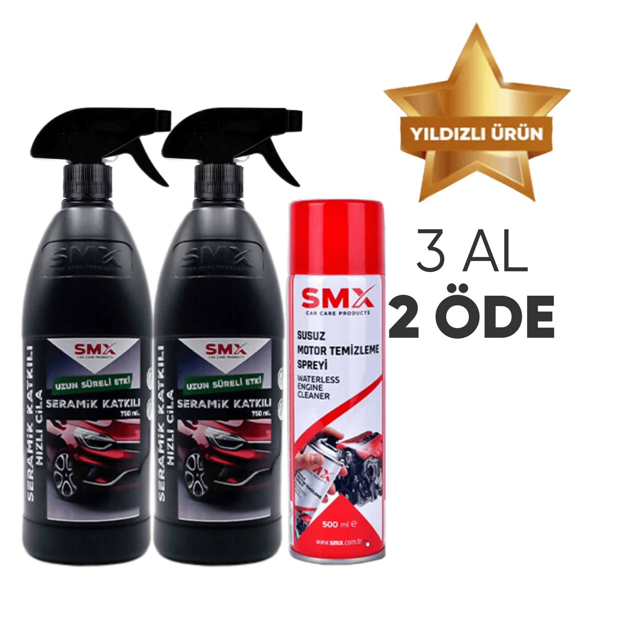 Seramik Katkılı Hızlı ve Pratik Cila 2 Adet 750 ml+ Susuz Motor Temizleme Spreyi 500 Ml 🎁 3 Adet Al, 2 Öde!