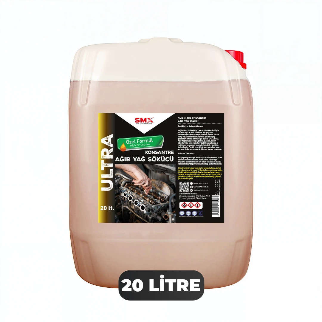 Ultra Konsantre Ağır Yağ Sökücü 20 Lt MOTOR VE PARÇA YIKAMA SIVISI