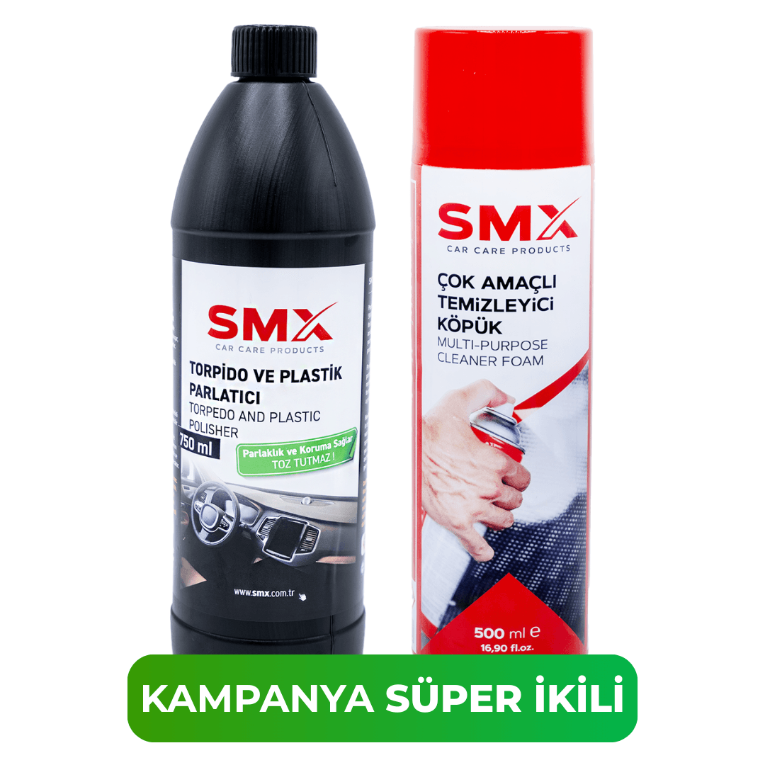 Çok Amaçlı Temizleyici Köpük Sprey 500 Ml + Torpido Plastik Parlatıcı 750 ml.