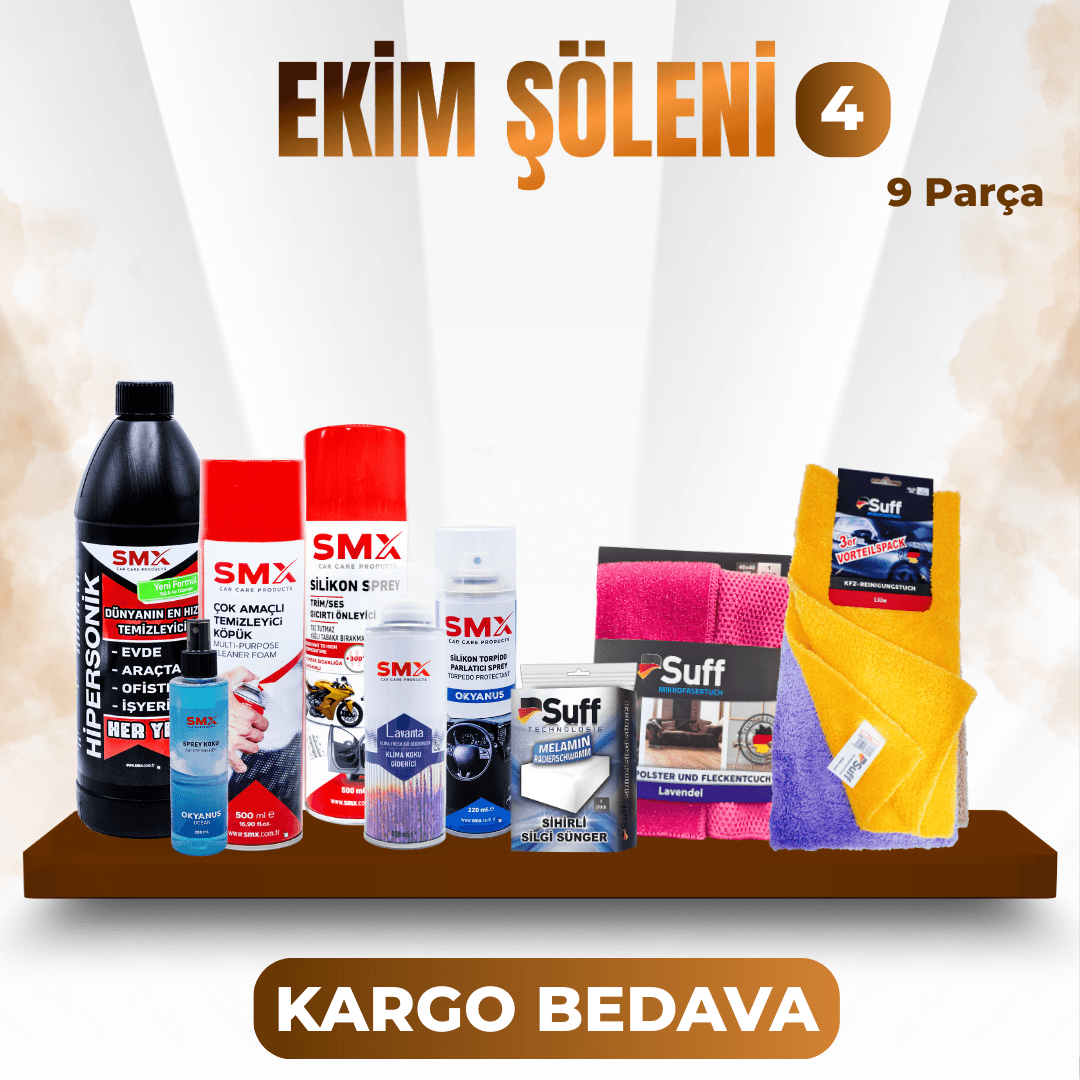 🍂 Ekim Şöleni 4 🥳 9 Parça Araç Bakım Ürünü