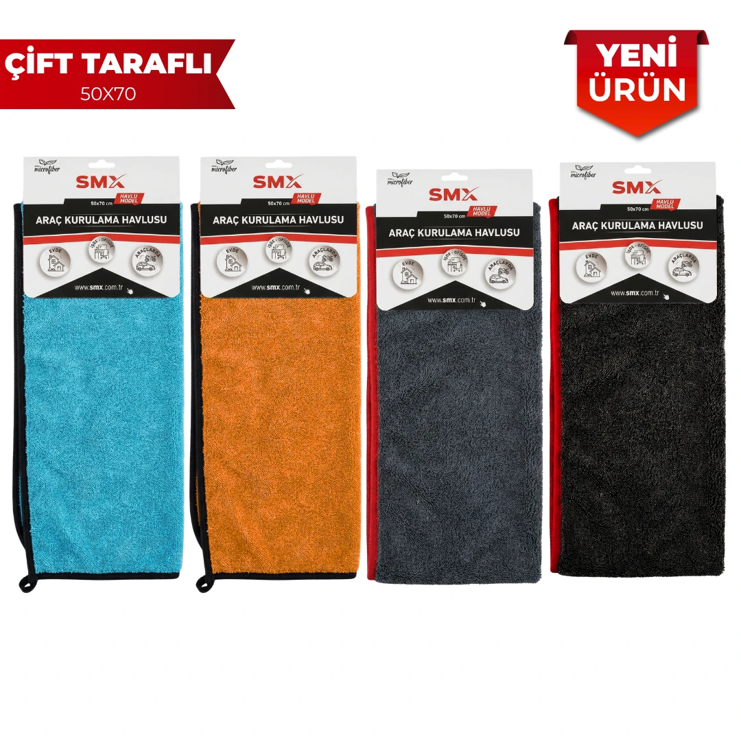 Araç Kurulama Havlusu, Çift Taraflı 50x70 - 1230