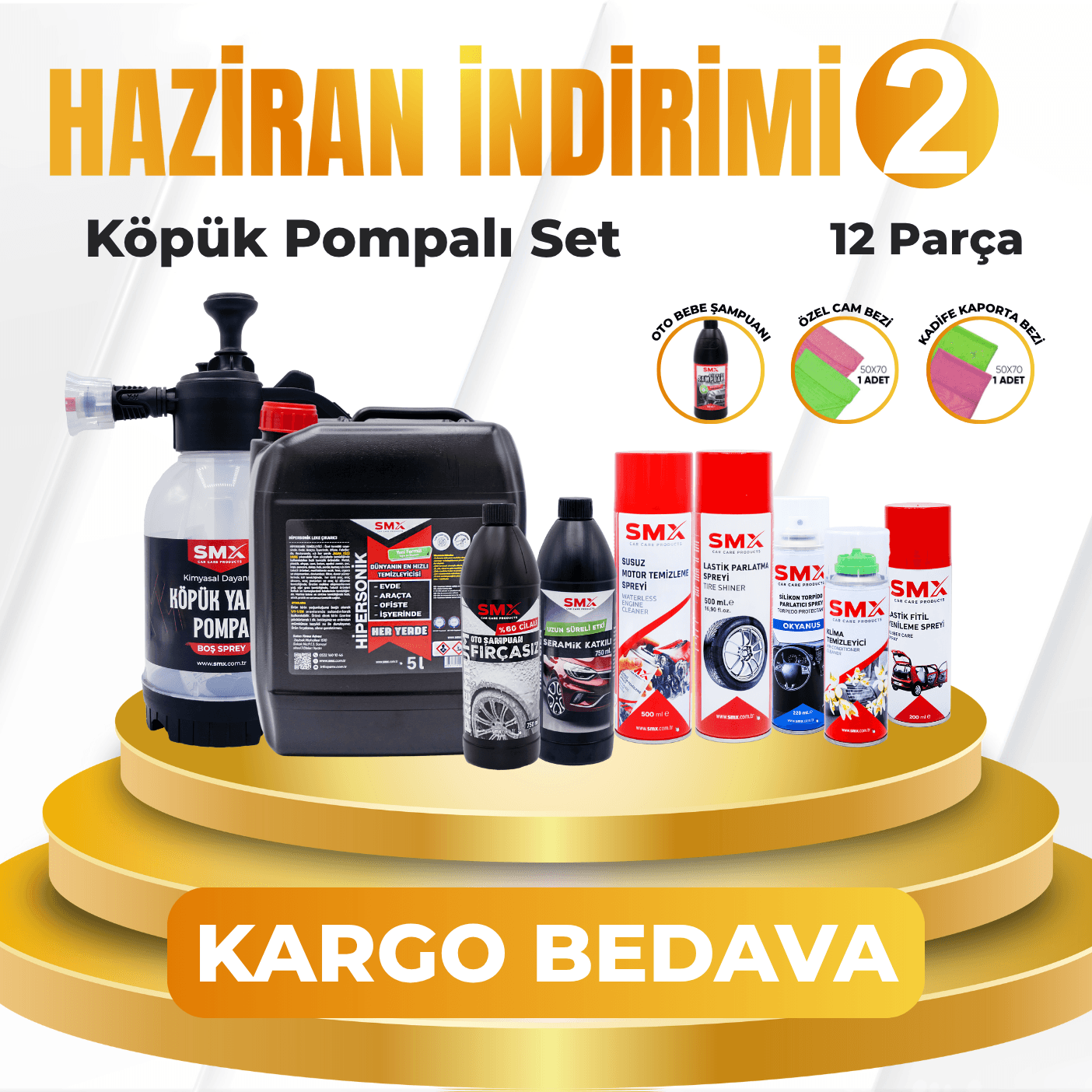 Haziran İndirimi 2 KÖPÜK Yapıcı Basınçlı Pompa Hediye  (11 Parça)
