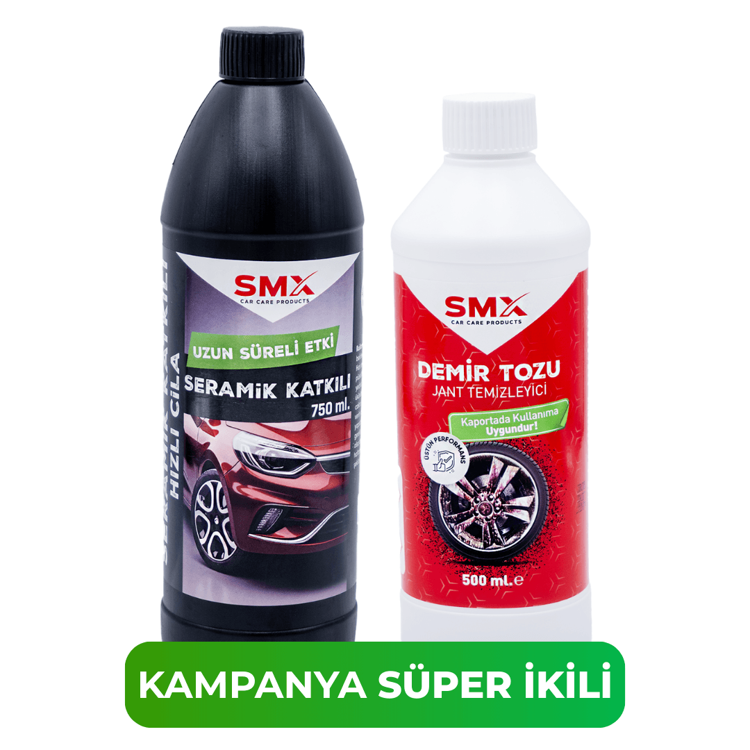 Seramik Katkılı Hızlı ve Pratik Cila 750ml. +  Demir Tozu & Jant Temizleyici 500 Ml