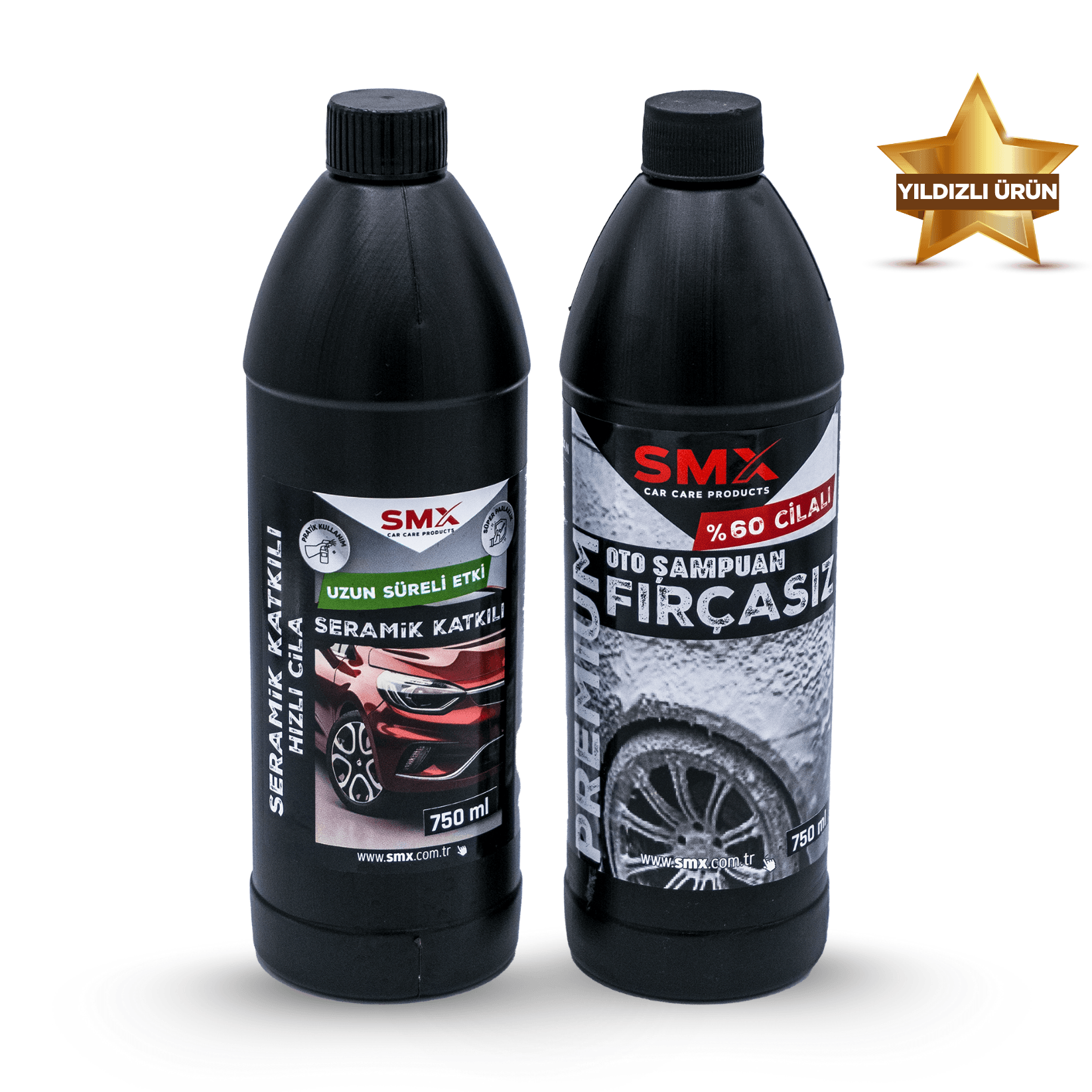 Seramik Katkılı Hızlı ve  Pratik Cila 750ml. + Premium %60 Cilalı Oto Şampuanı 750ml.