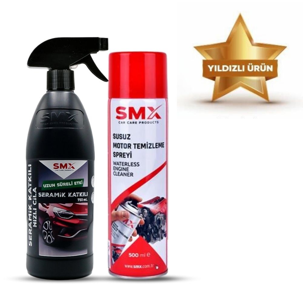 Susuz Motor Temizleme Spreyi 500 Ml + Seramik Katkılı Hızlı ve Pratik Cila 750 ml (MUHTEŞEM 2'Lİ)