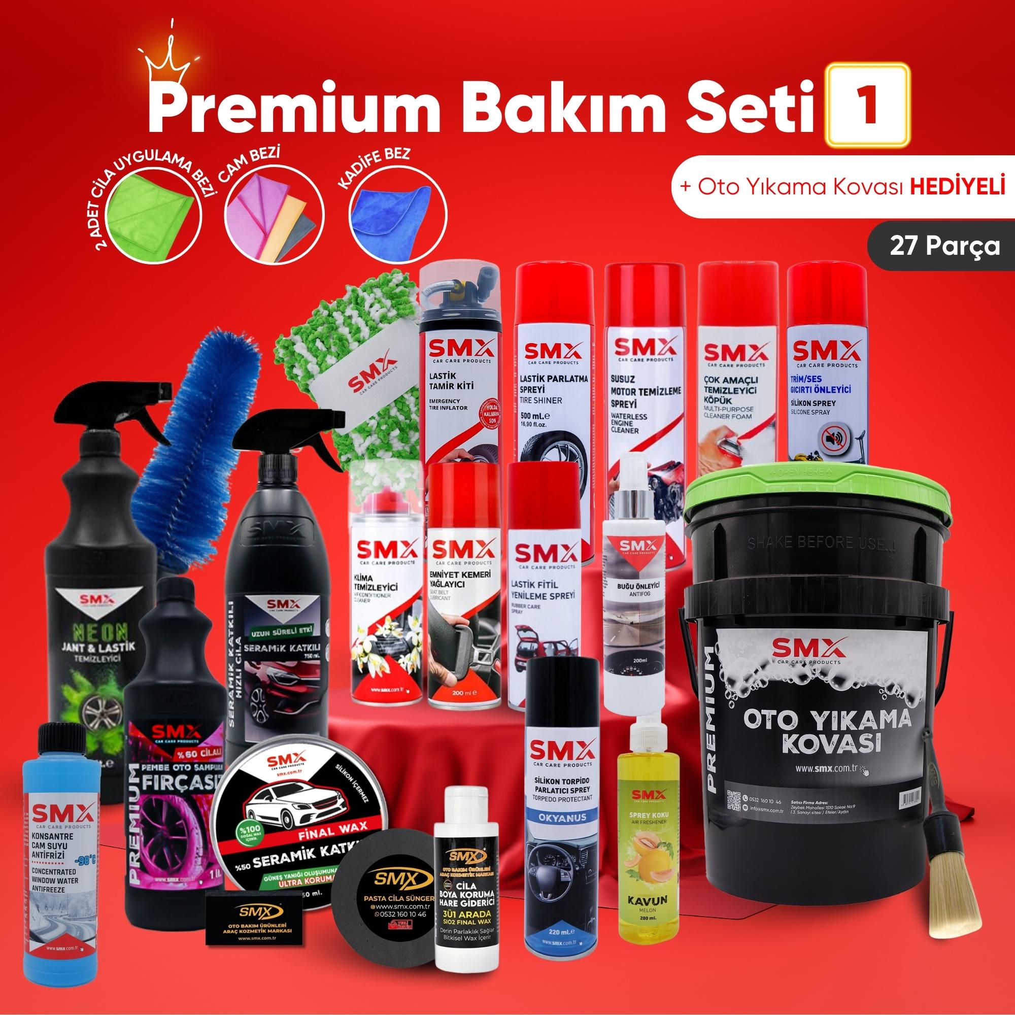 👑 Premium Bakım Seti (1) ⚡️27 Parça Ürün +Oto Yıkama Kovası (Net %10 İndirim🎯)