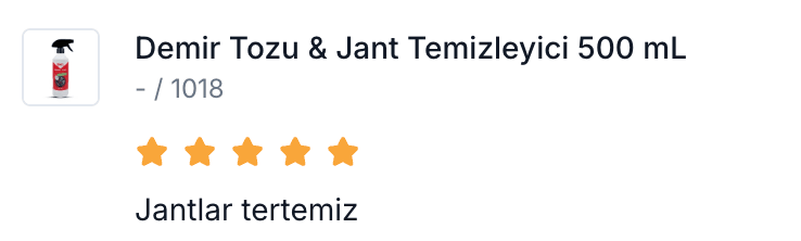 Demir Tozu & Jant Temizleyici 500 mL 5 Adet  🎁 5 Adet Al 3 Adet Öde!