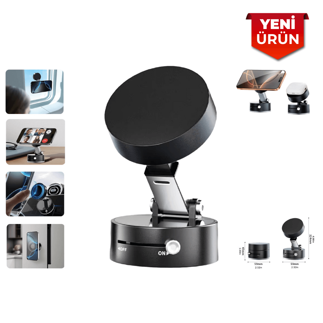 Araç İçi Mıknatıslı Ayarlanabilir Telefon Tutucu – Siyah BR5901090