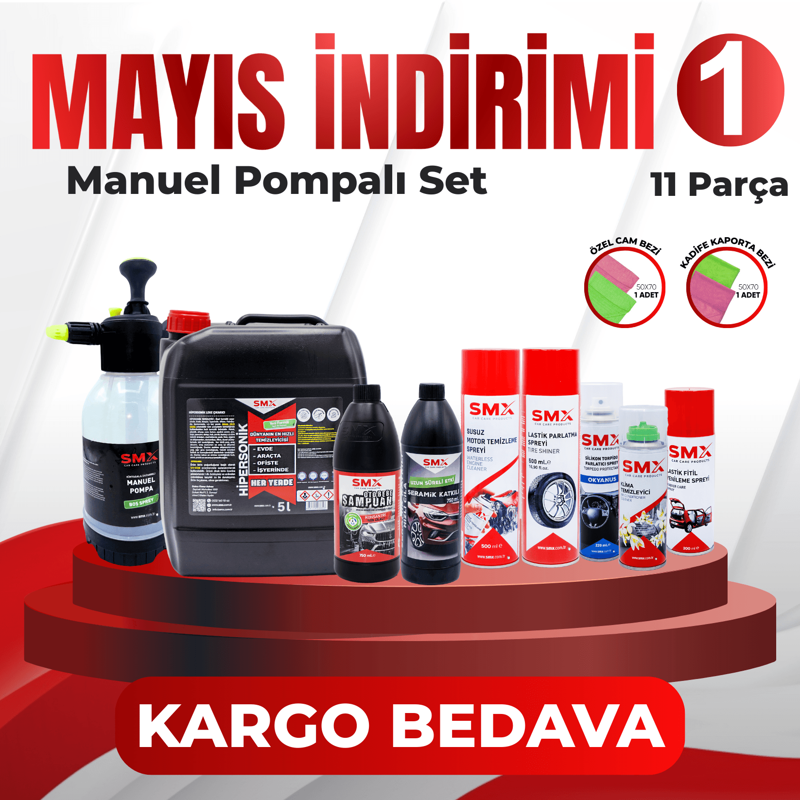 Mayıs İndirimi 1 Basınçlı Pompa Hediye  (11 Parça)