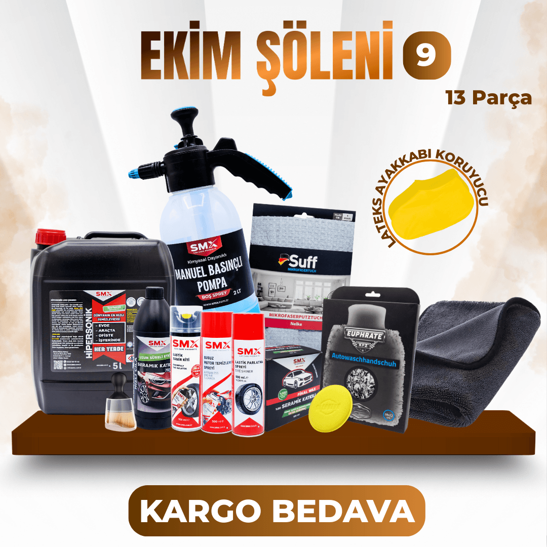 🍂 Ekim Şöleni 9 🥳 13 Parça Araç Bakım Ürünü