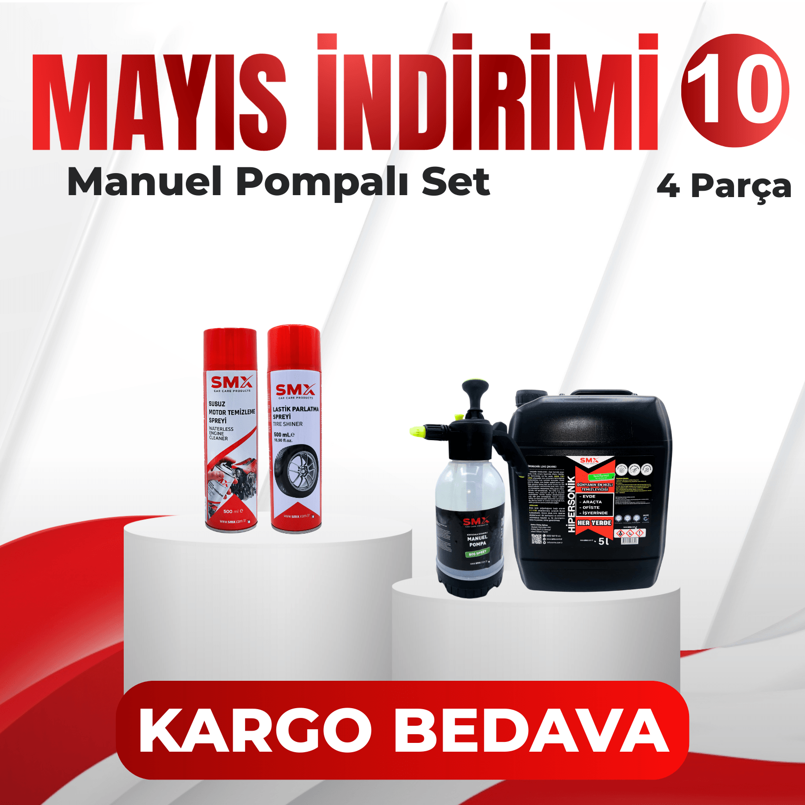Mayıs İndirimi 10 Manuel Basınçlı  Pompa Hediye  (4 Parça)
