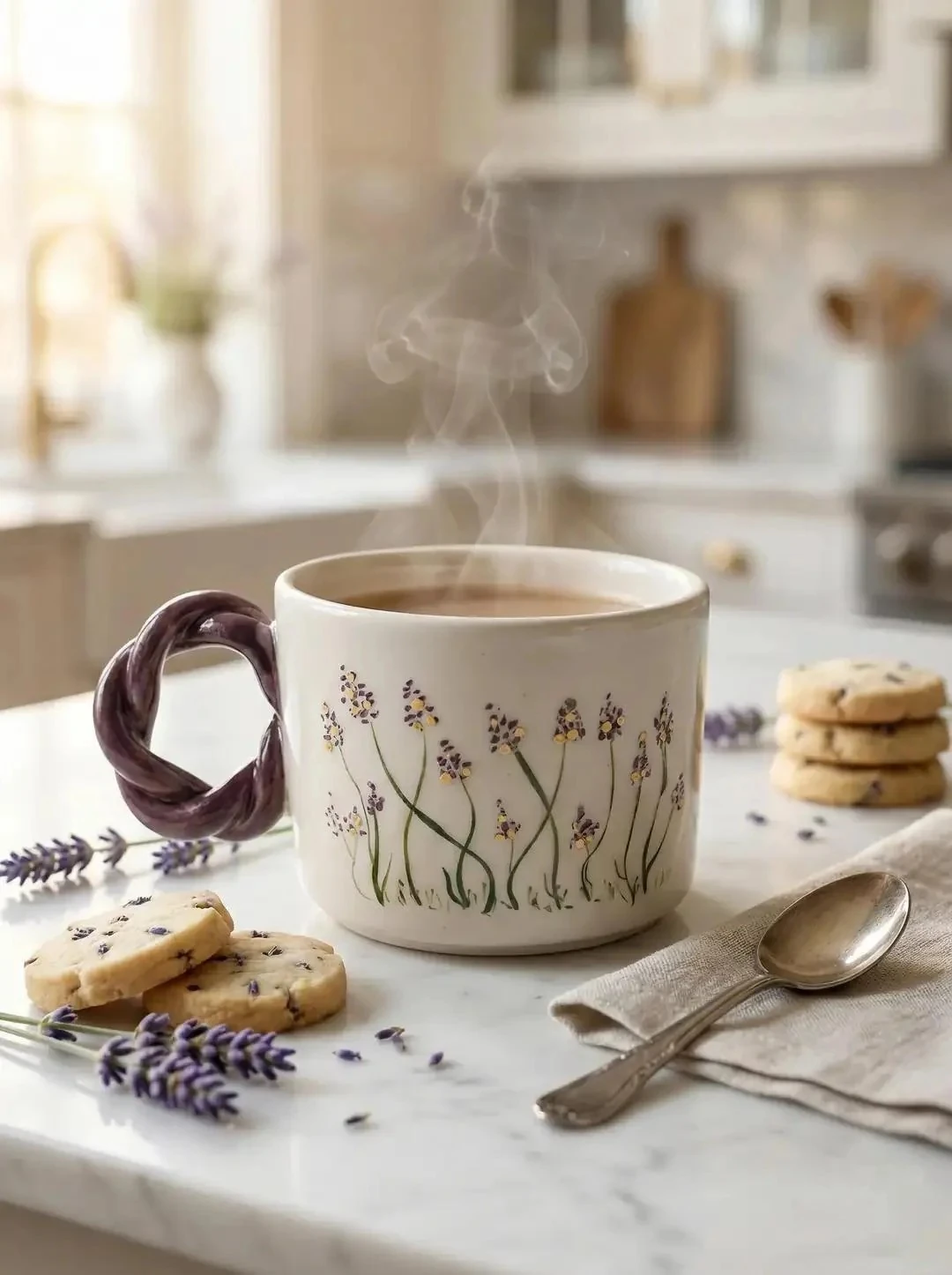 Özel Tasarım El Yapımı Seramik Bardak Bitki Desenli