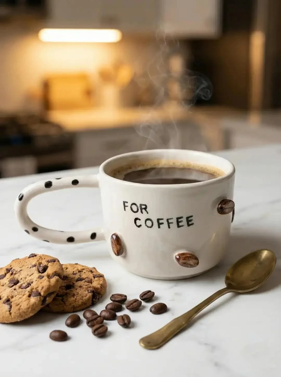 Özel Tasarım El Yapımı Seramik Bardak Coffee Temalı