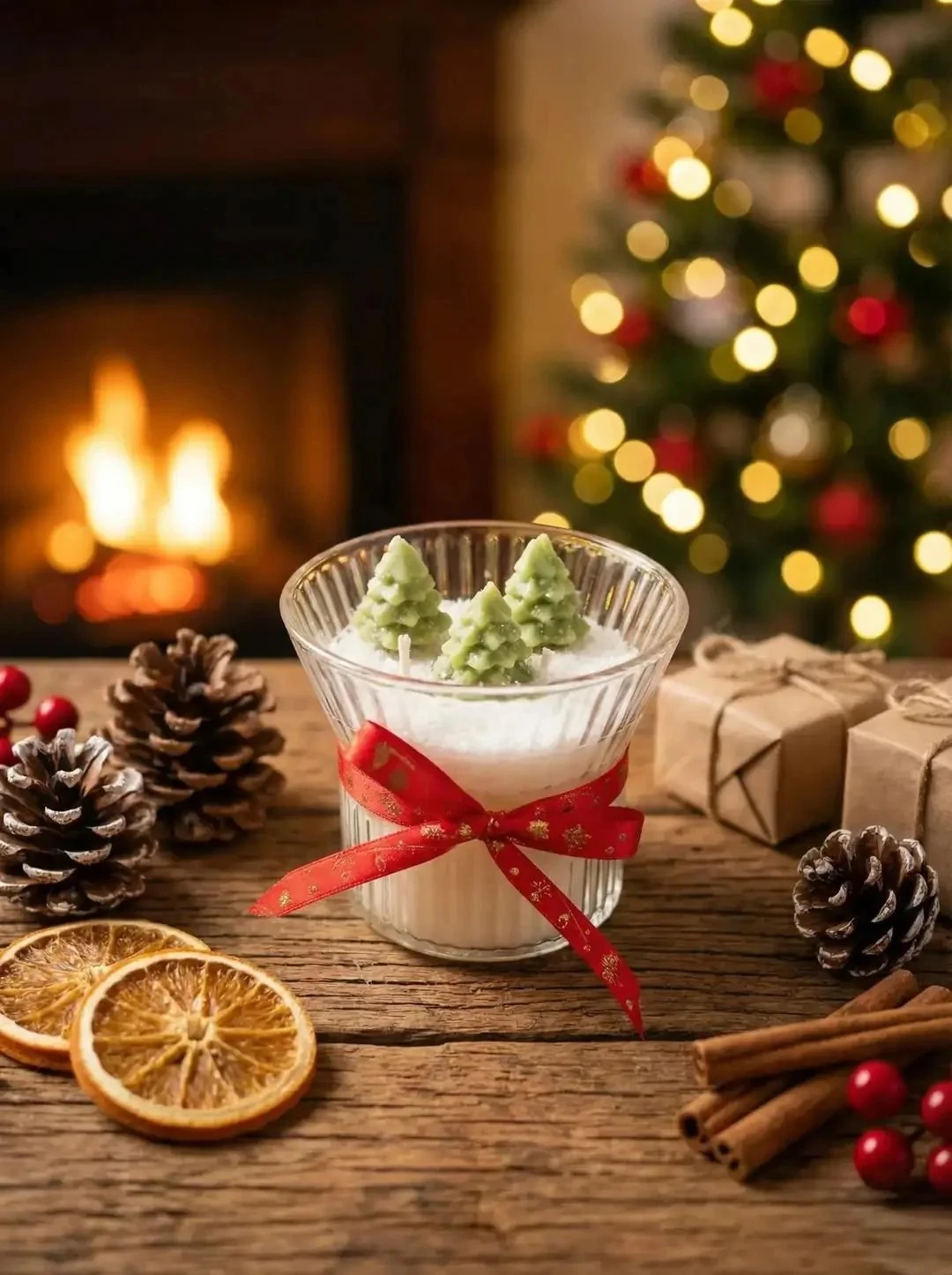 Özel Tasarım El Yapımı %100 Organik Mum Winterland