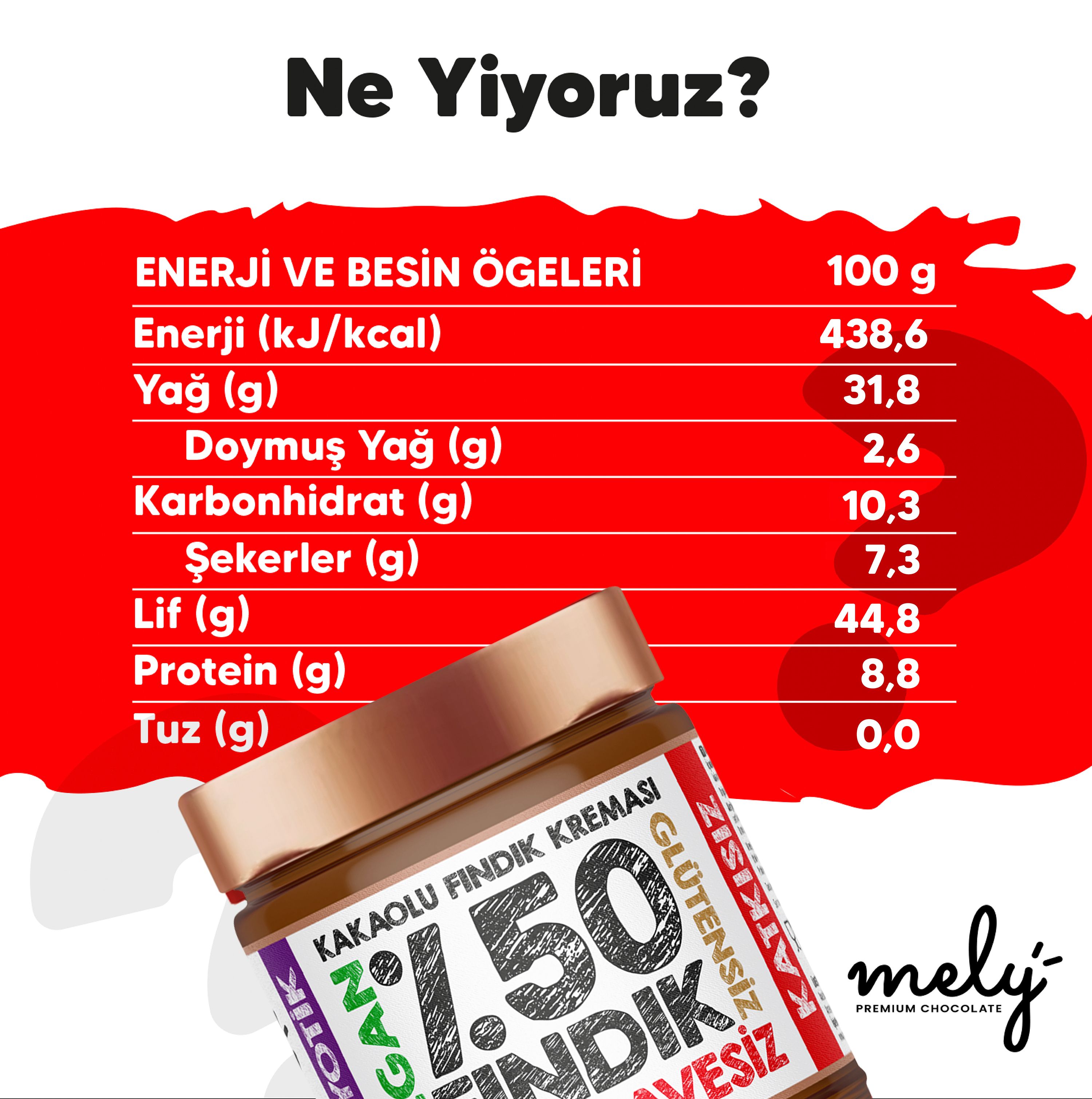 %50 Fındıklı Kakaolu Fındık Kreması - Sadece 3 Ham Madde İle Üretilmiştir