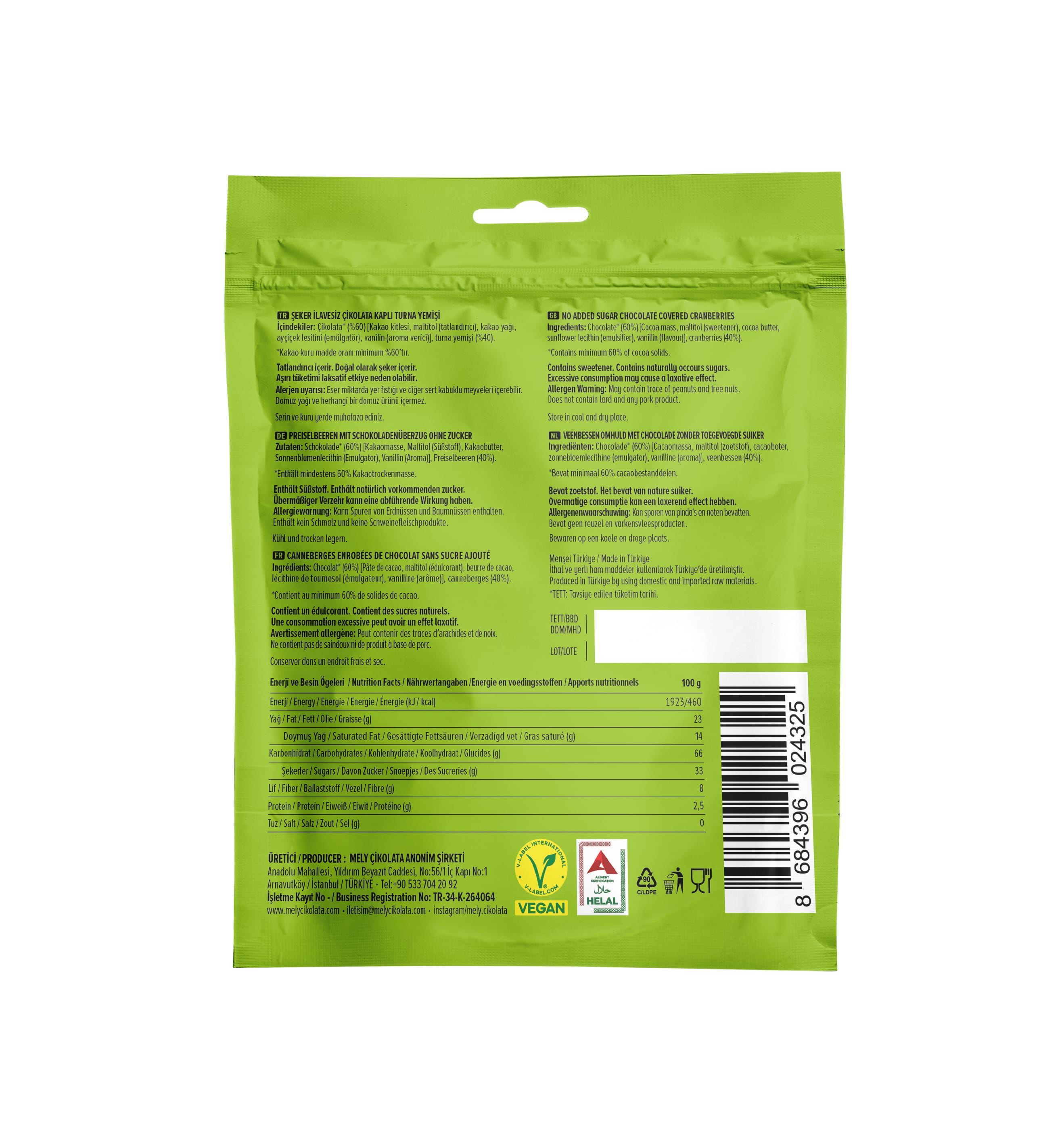 Çikolata Kaplı Turna Yemişi 50g
