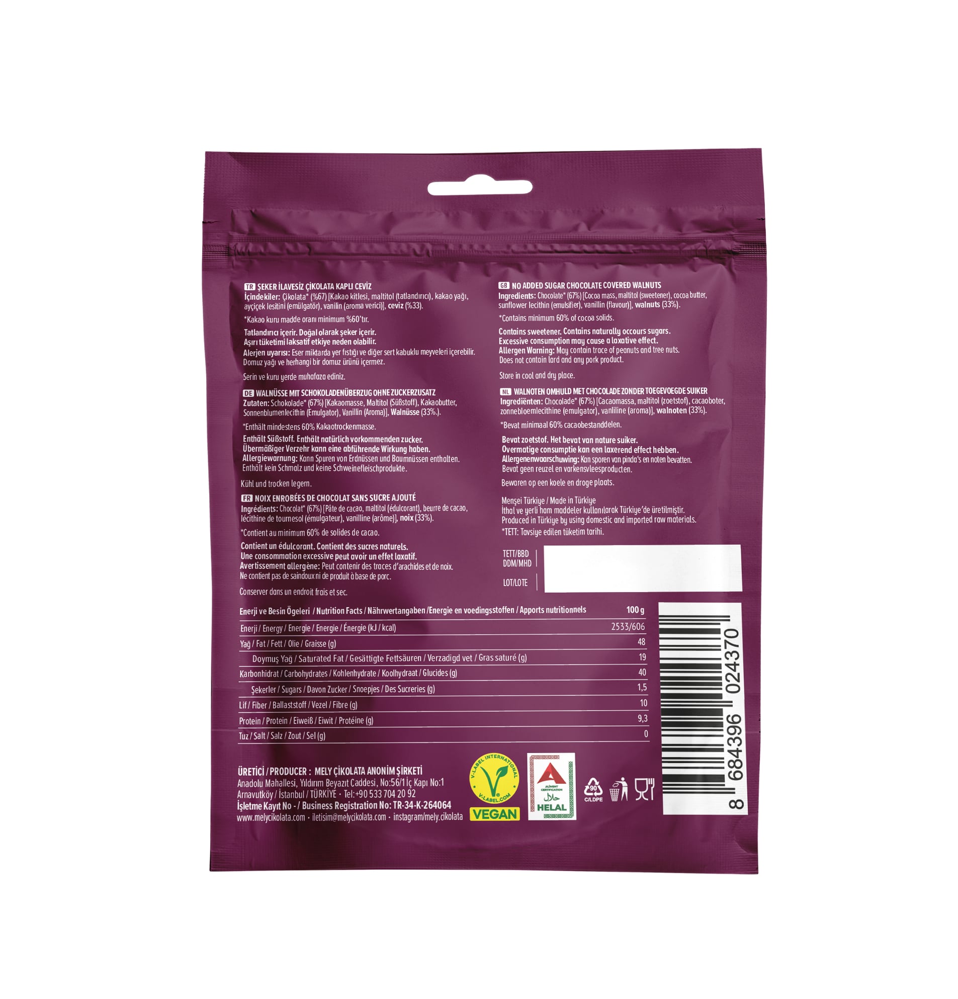 Çikolata Kaplı Ceviz 50 g