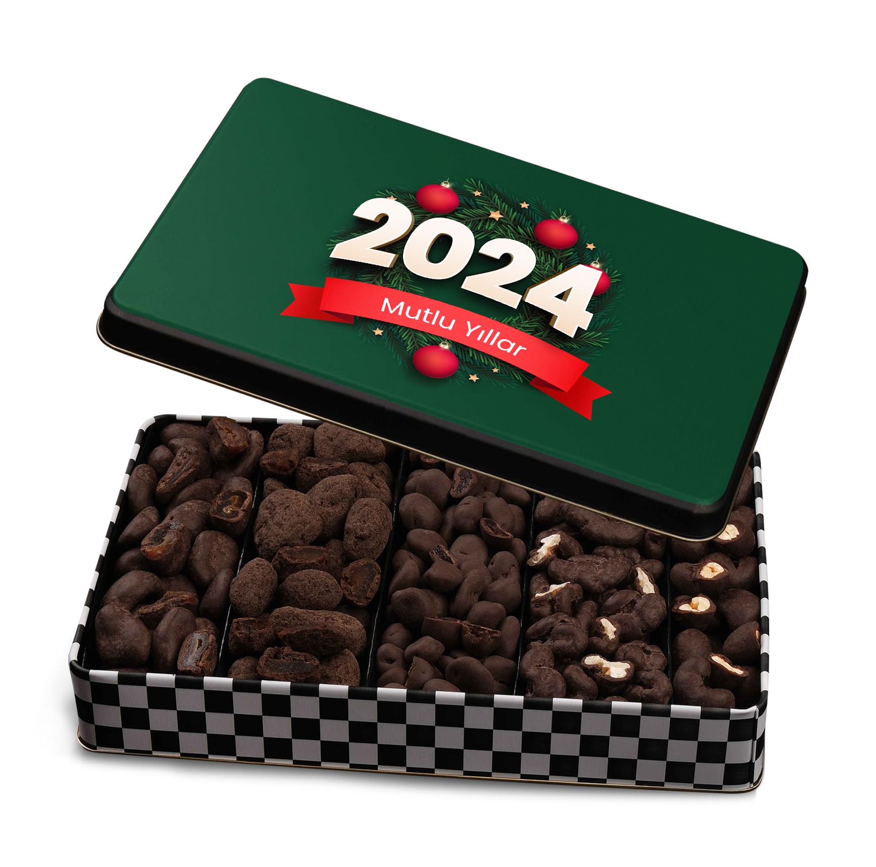 Yılbaşı Özel Hediyelik Metal Kutuda Karışık Çikolata 500g