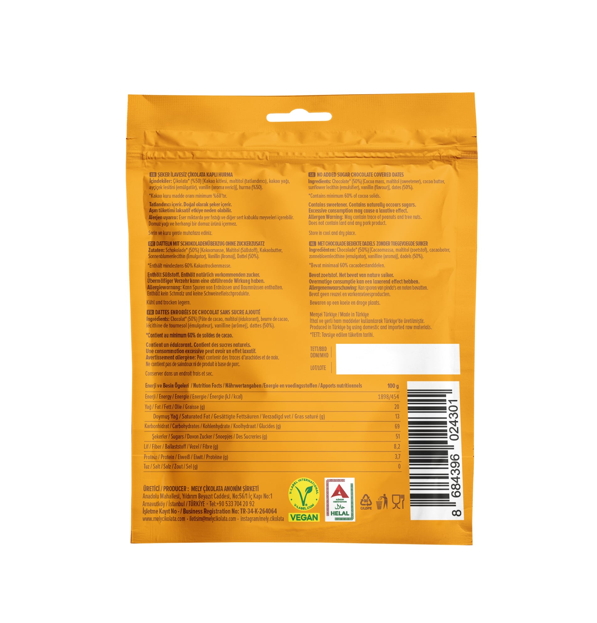 Çikolata Kaplı Hurma 50 g