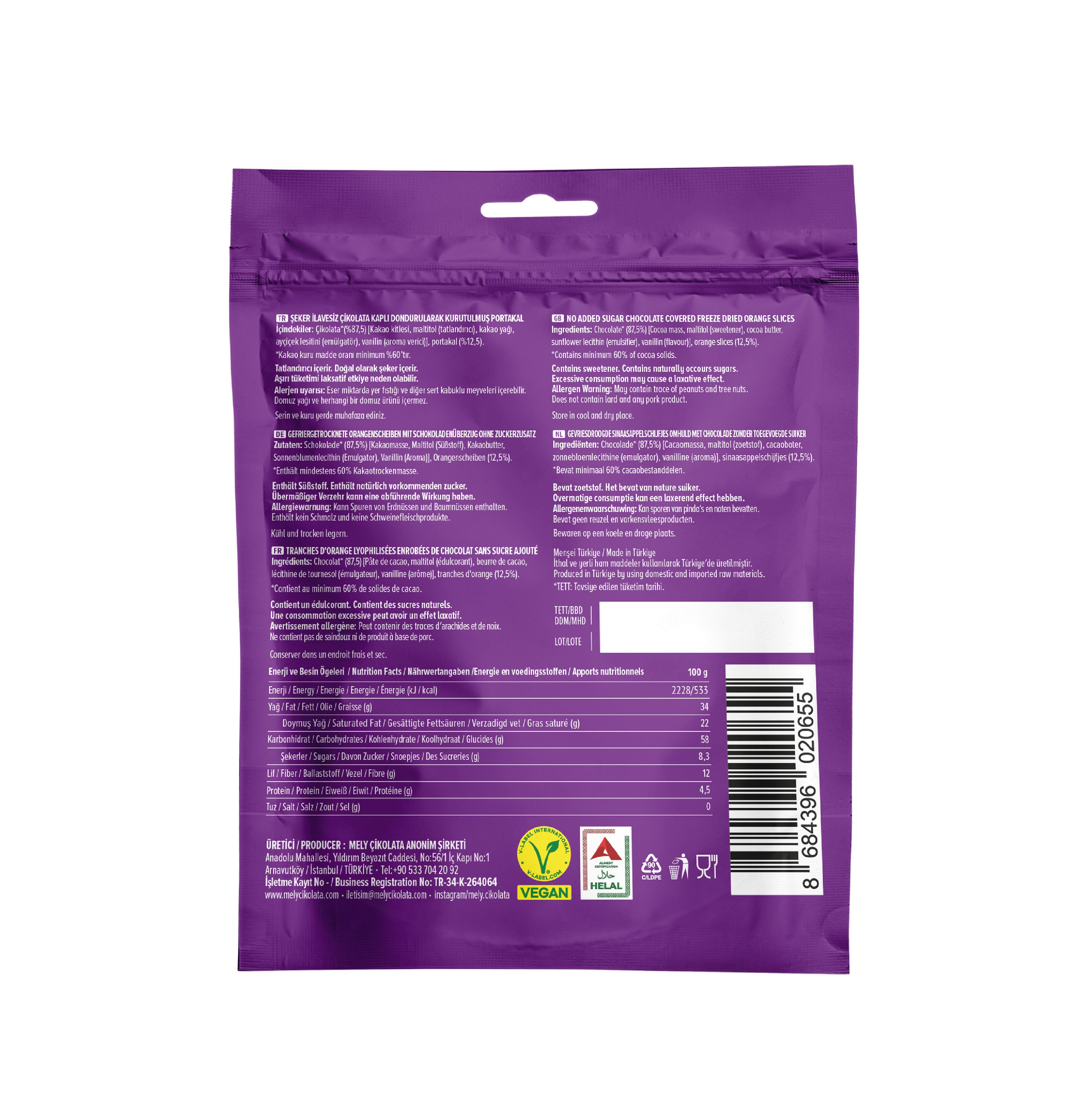 Çikolata Kaplı Portakal 50g
