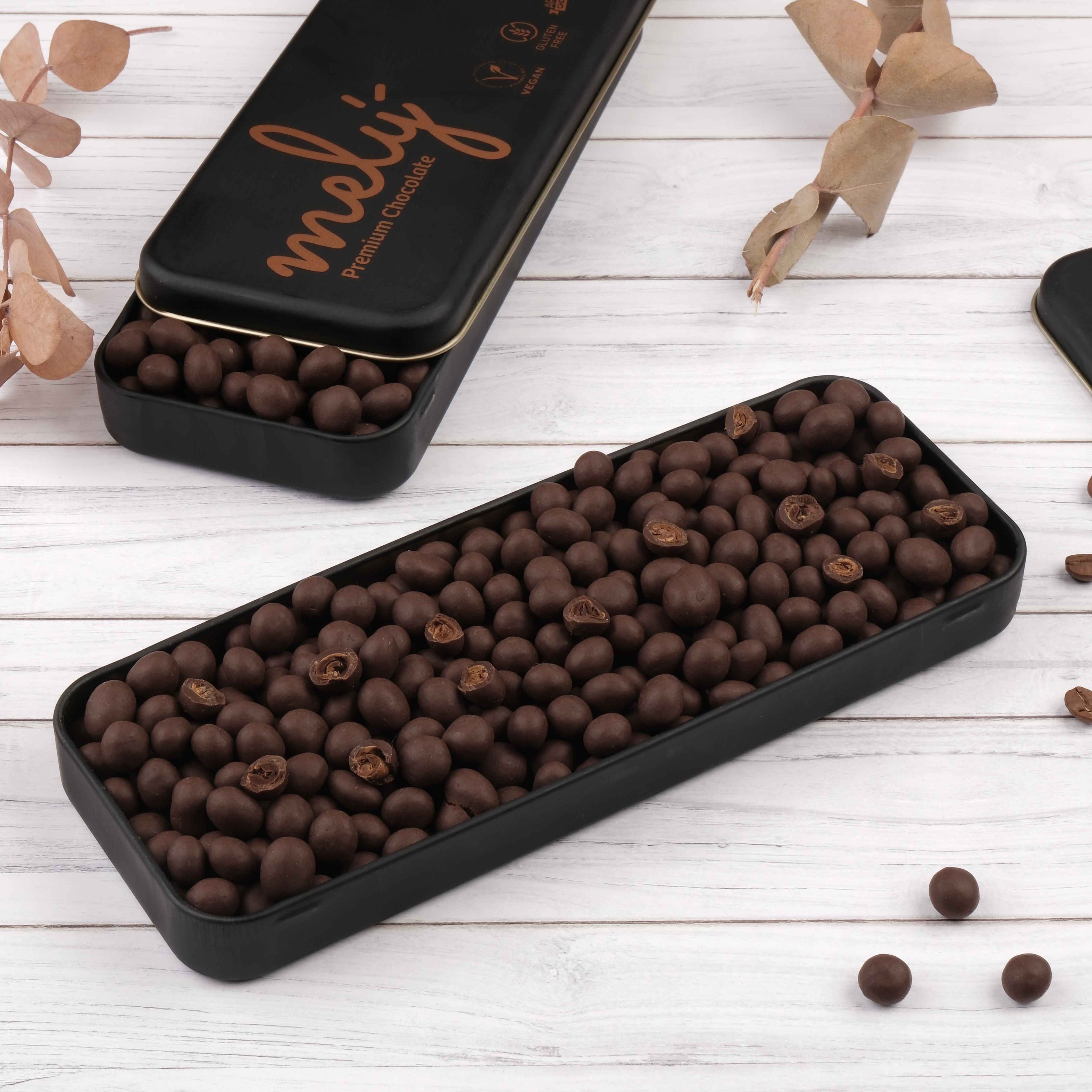 Çikolata Kaplı Kahve Çekirdeği Hediyelik Metal Kutu