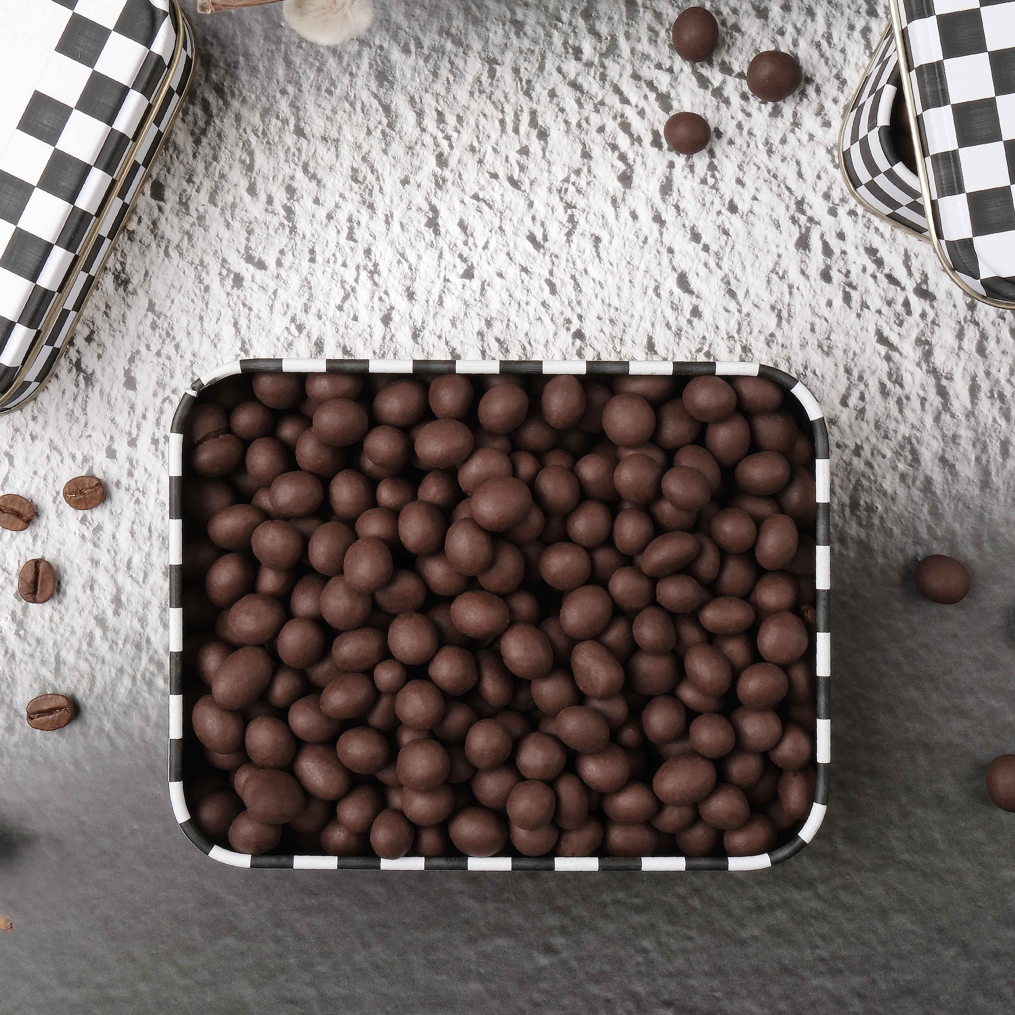 Çikolata Kaplı Kahve Çekirdeği Hediyelik Metal Kutu