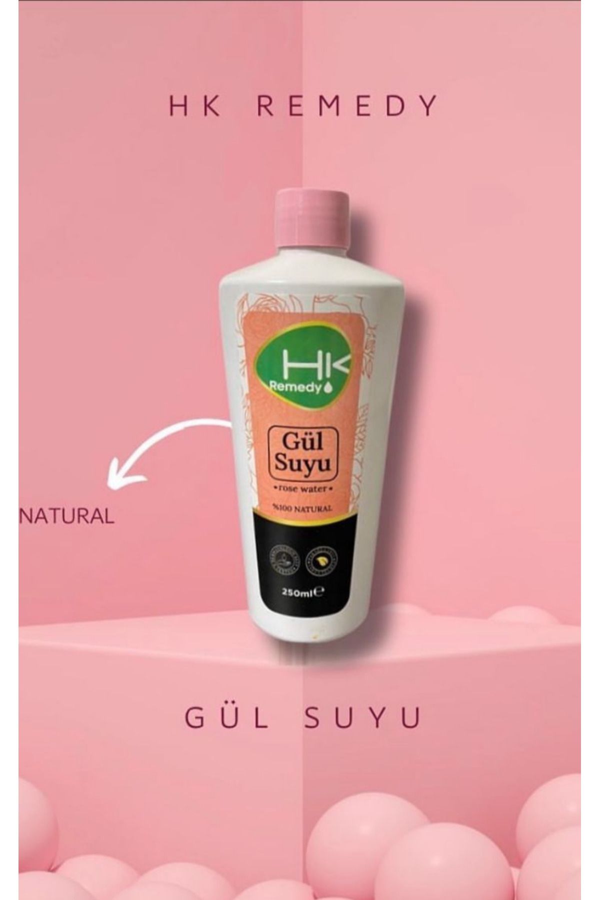 %100 DOĞAL GÜL SUYU 200 ML