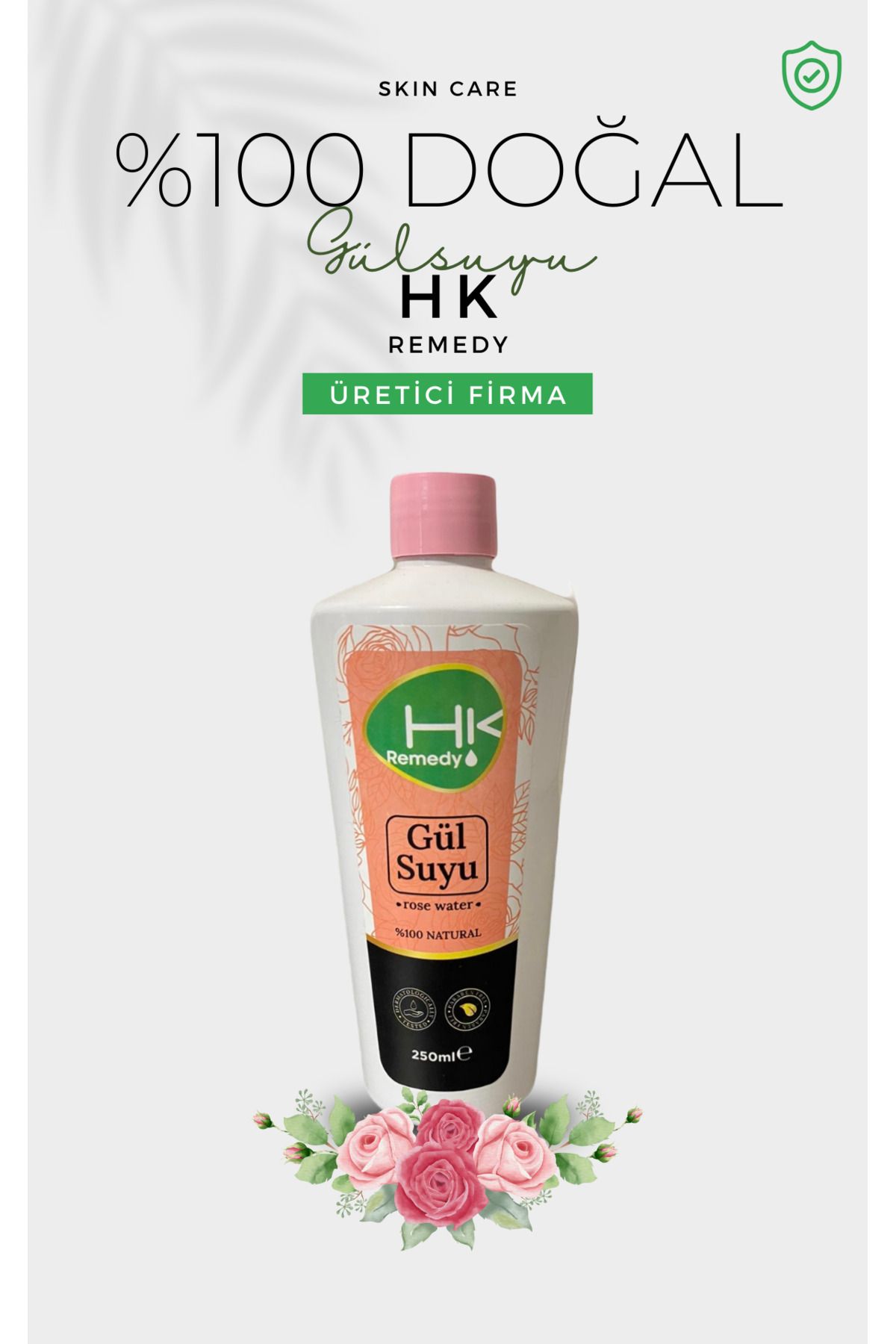 %100 DOĞAL GÜL SUYU 200 ML