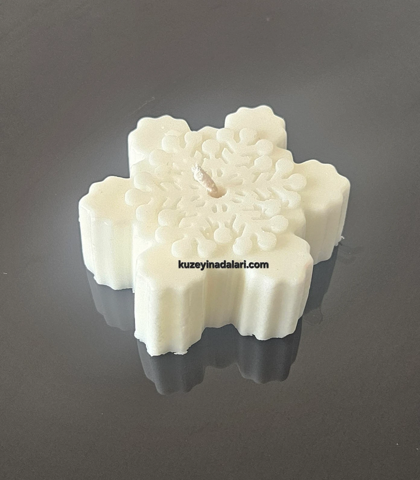 yılbaşı soya wax mum kar tanesi