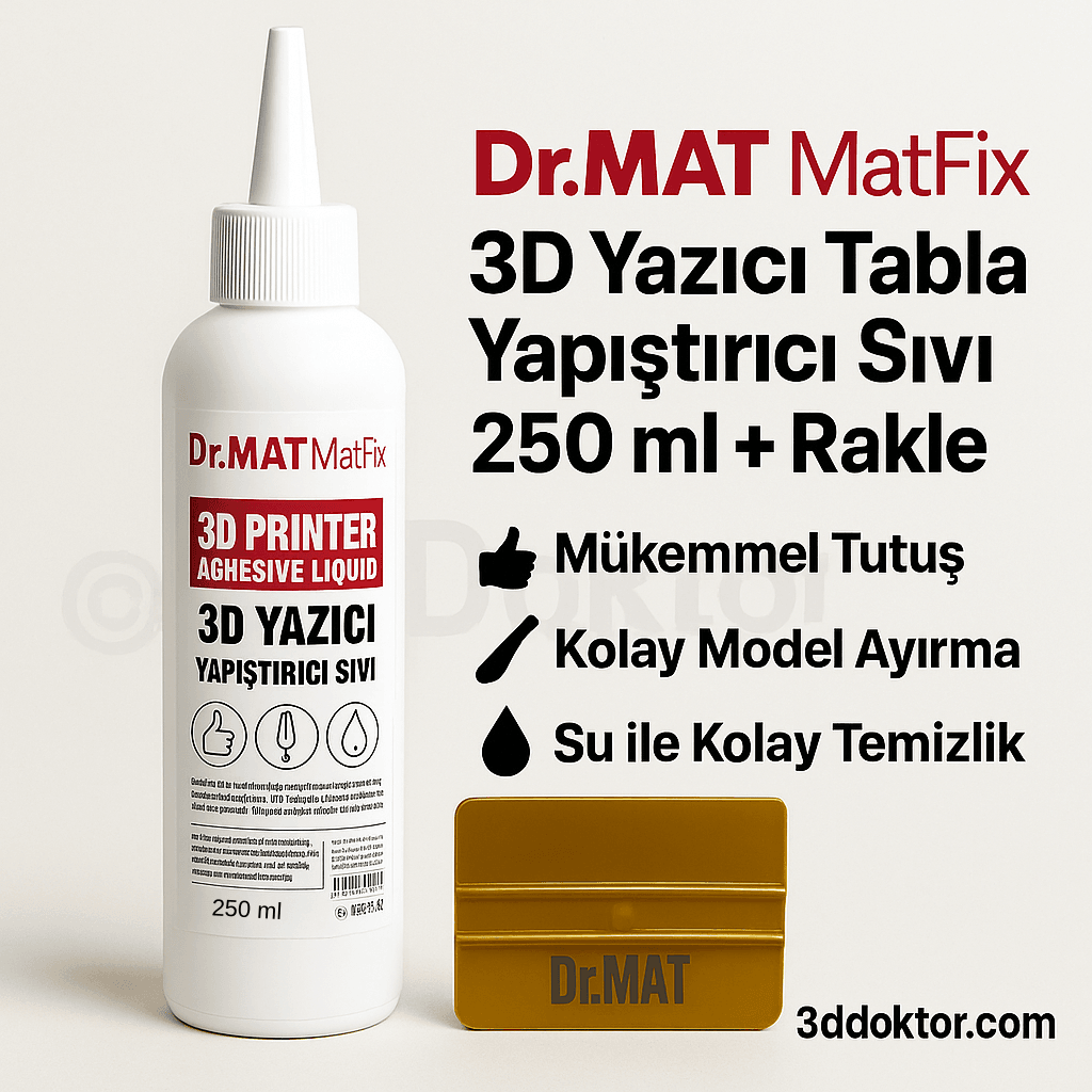 Dr.MAT MatFix – 3D Yazıcı Tabla Yapıştırıcı 250 ml (Spatula Dahil)