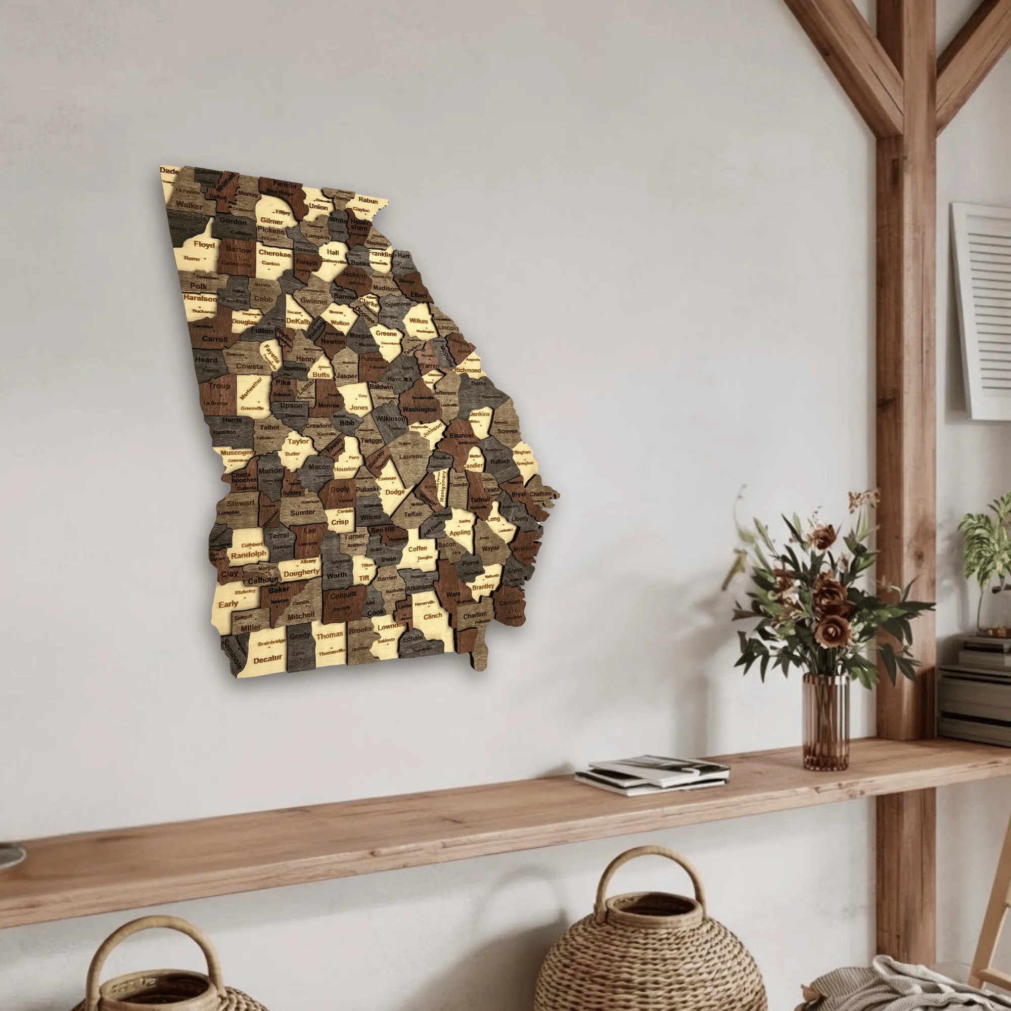 Wooden Georgia State Map