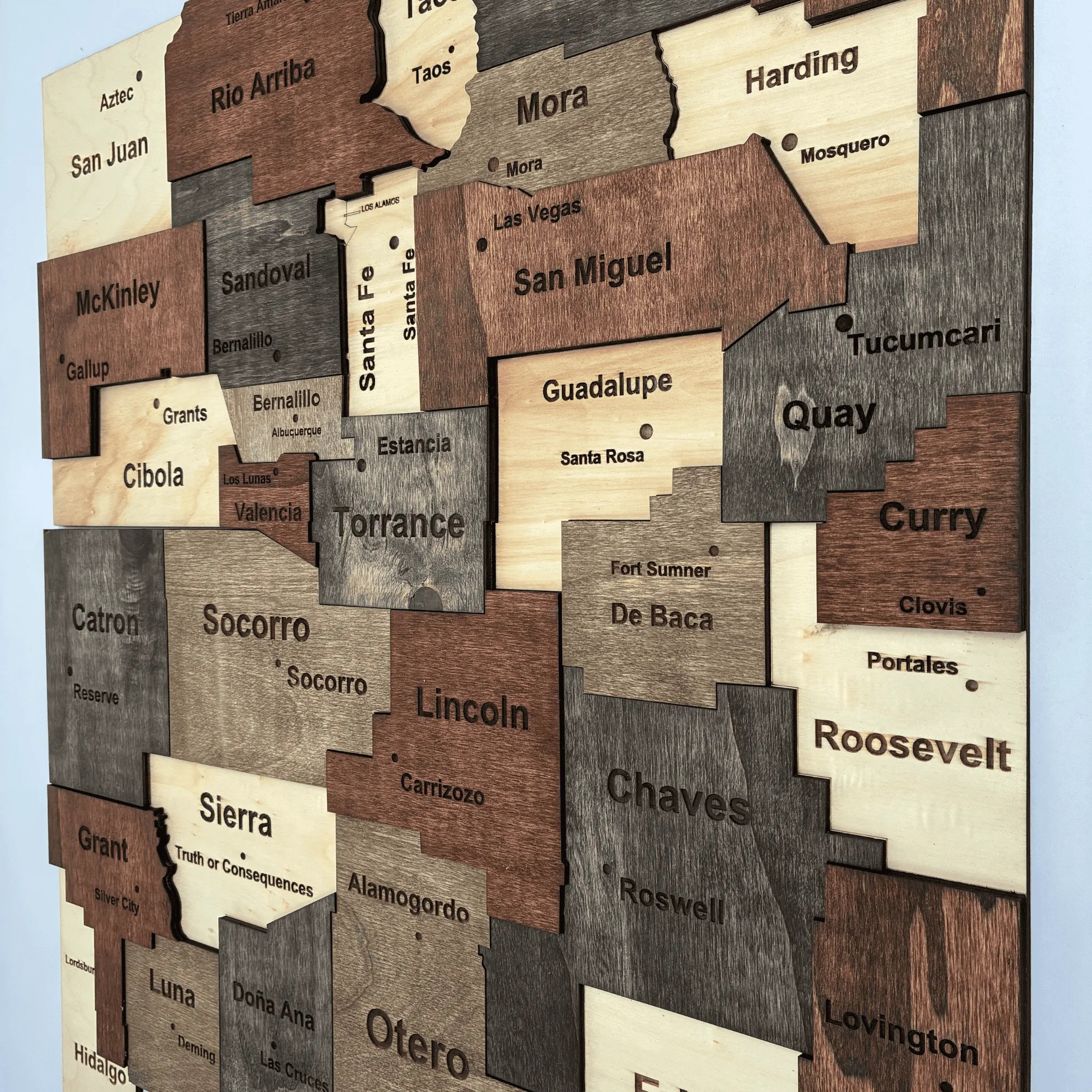 Wooden New Mexico State Map