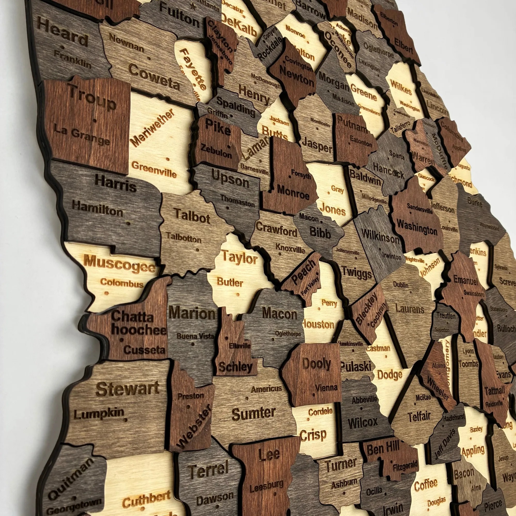 Wooden Georgia State Map