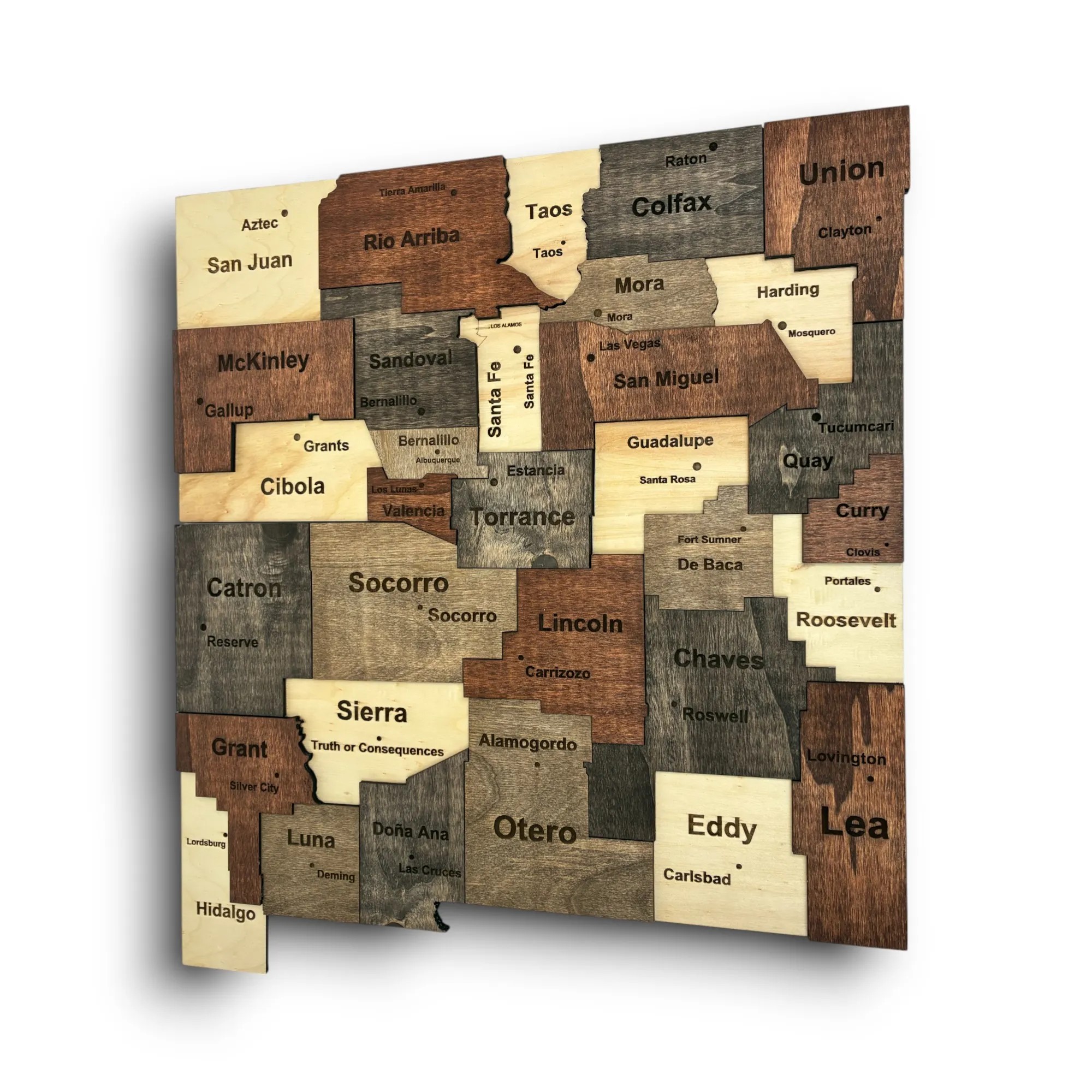 Wooden New Mexico State Map - Mocha (Brown)