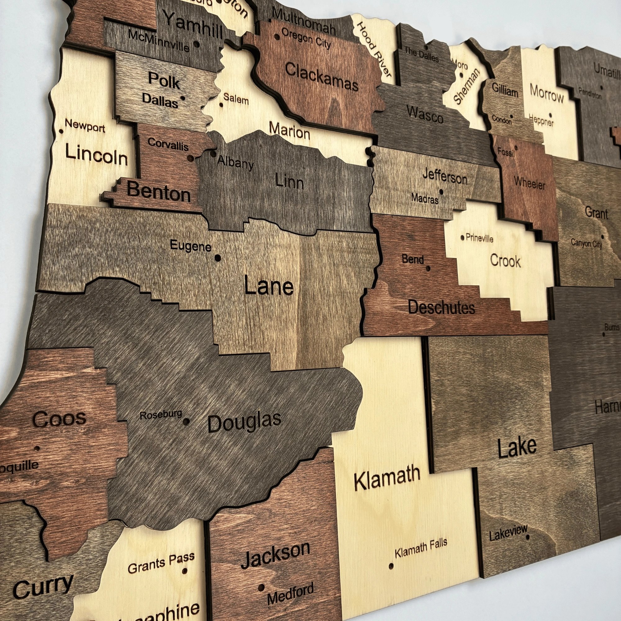 Wooden Utah State Map