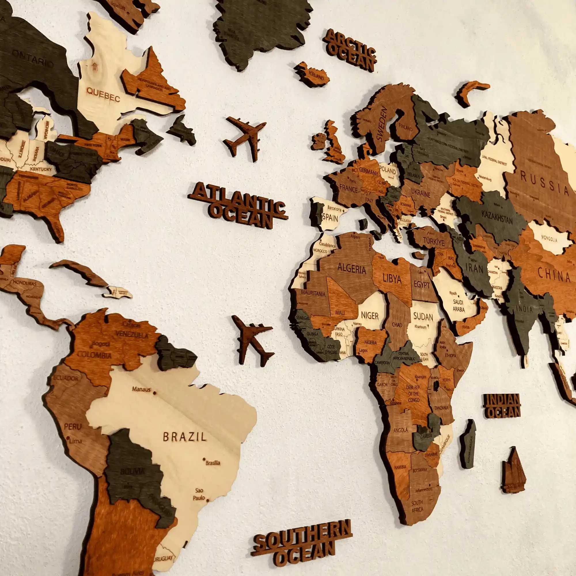 Camel Ahşap Dünya Haritası