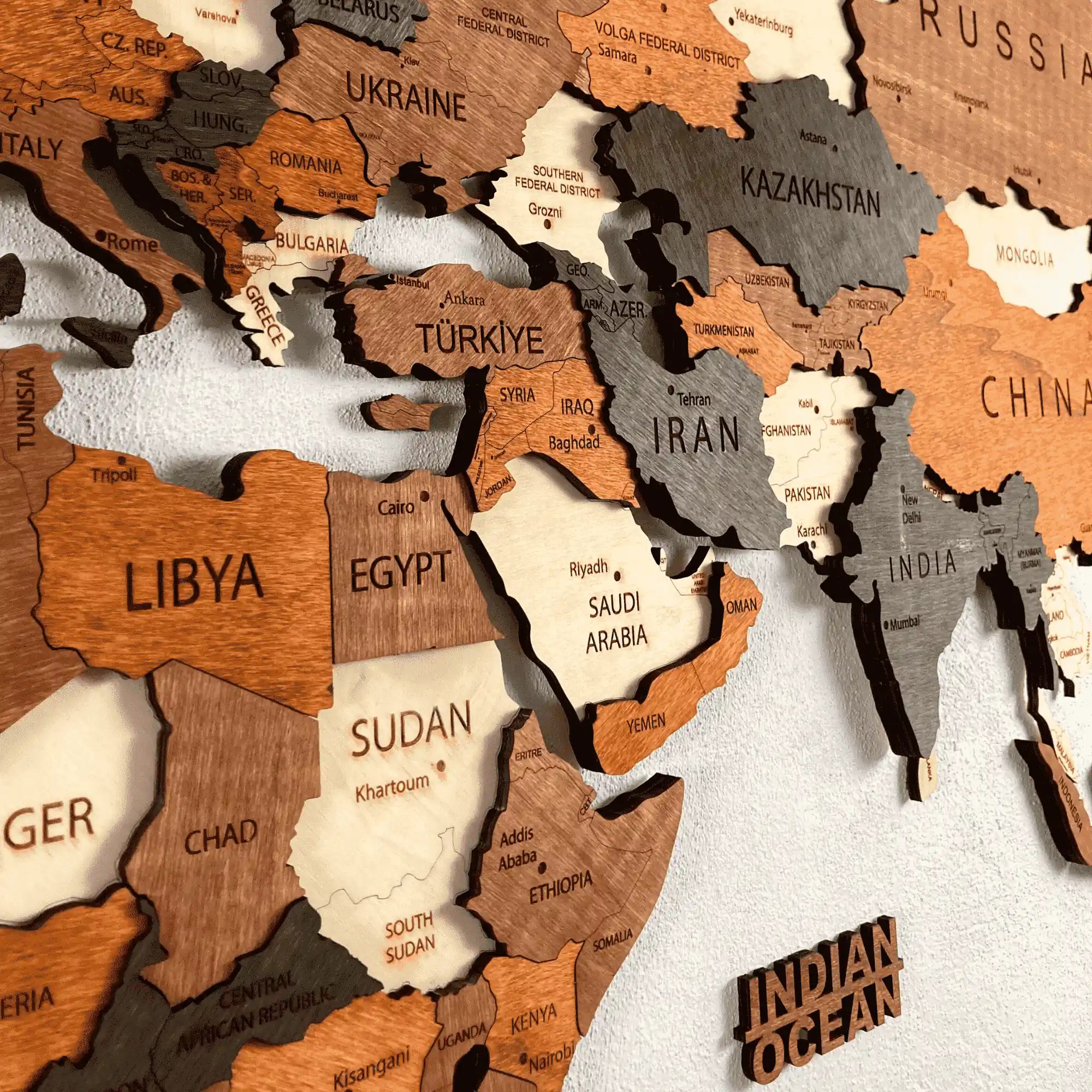 Camel Ahşap Dünya Haritası