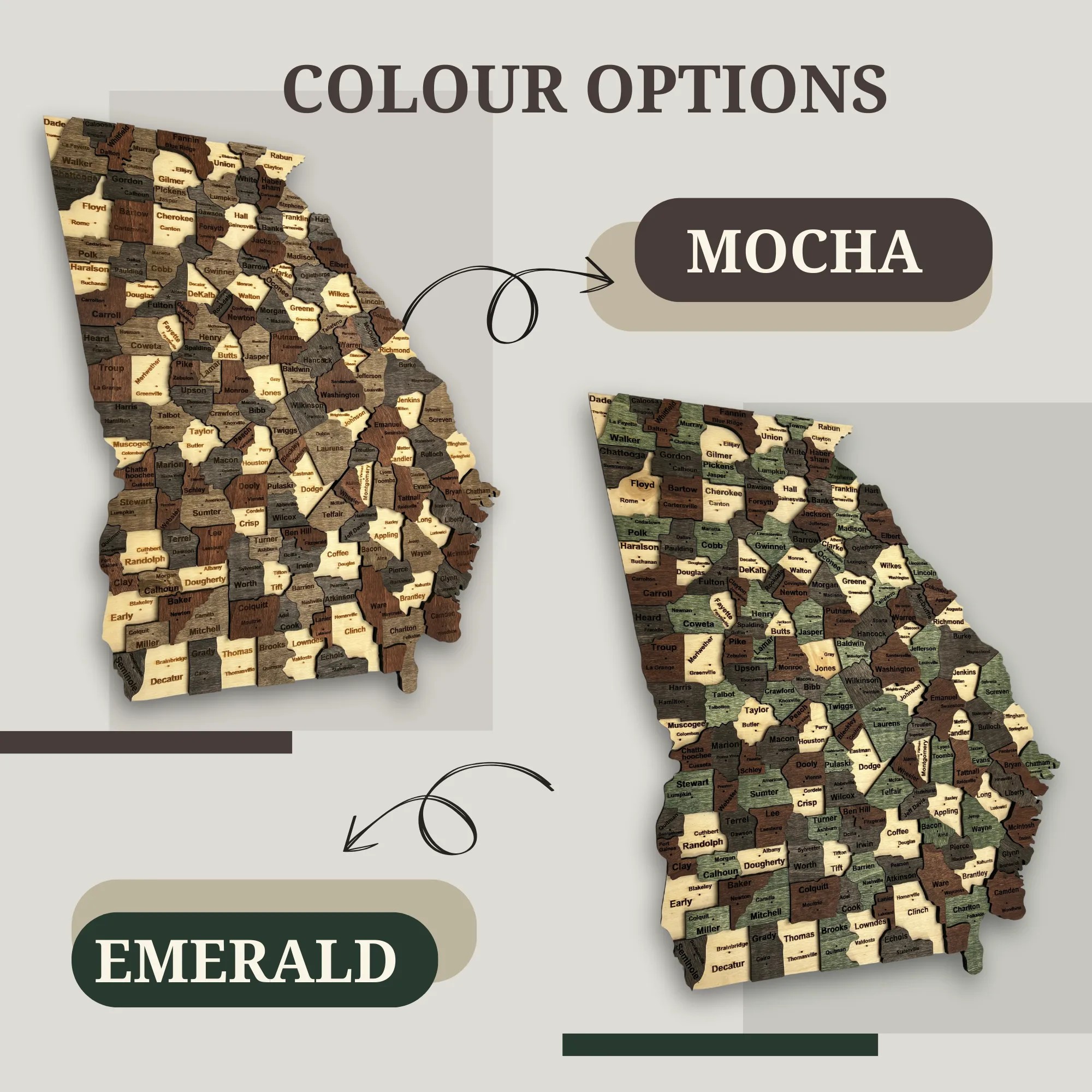 Wooden Georgia State Map