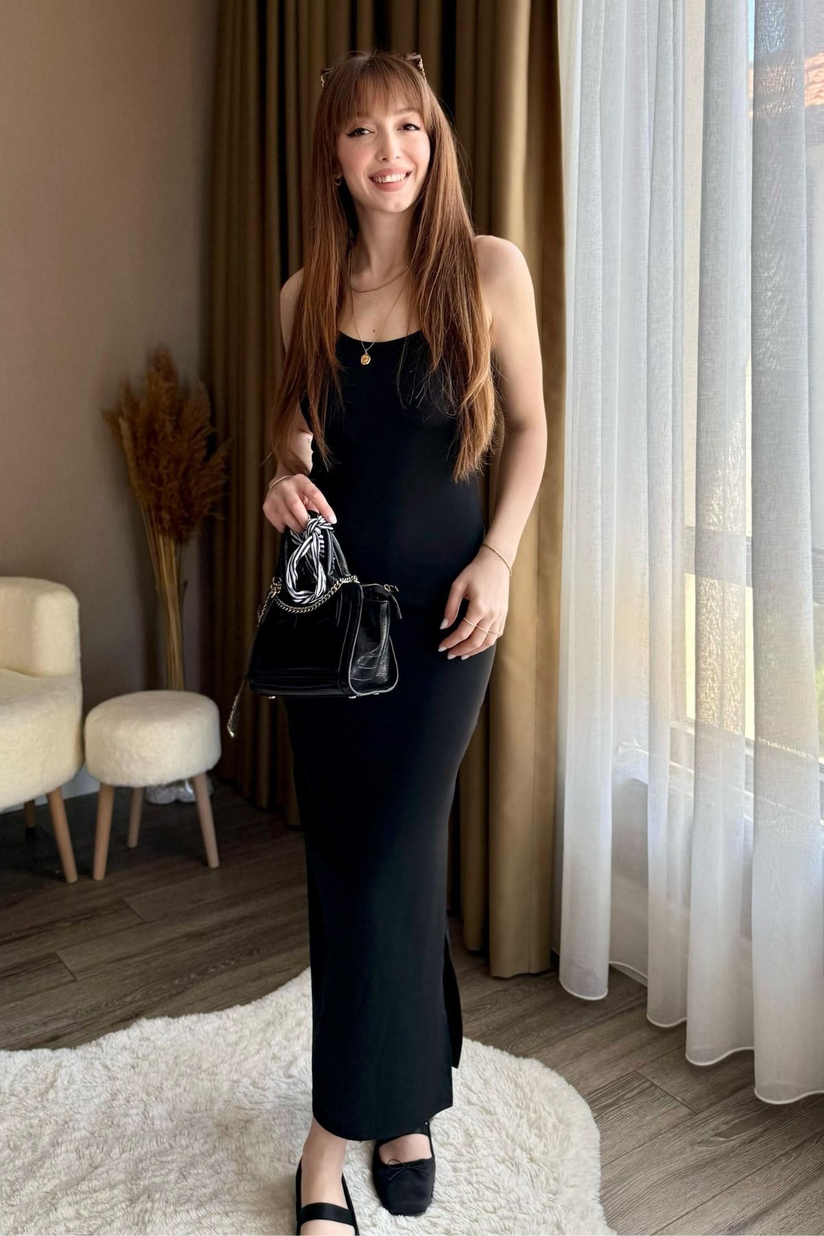 Askılı Modal Elbise