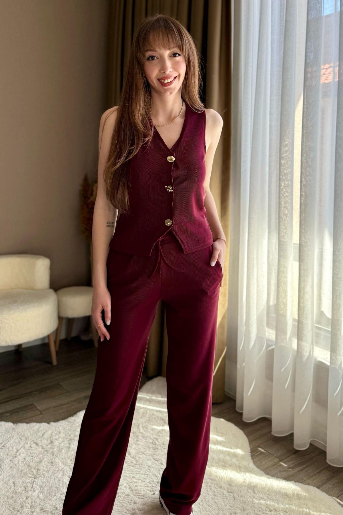 Ottoman Kumaş Bağcıklı Pantolon