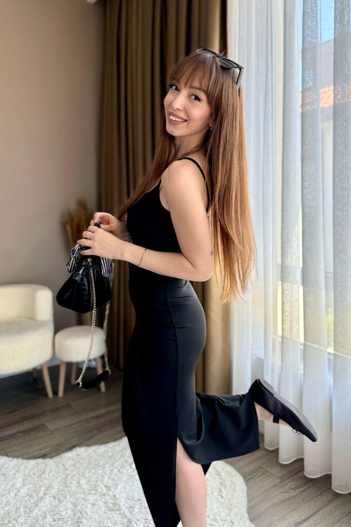 Askılı Modal Elbise