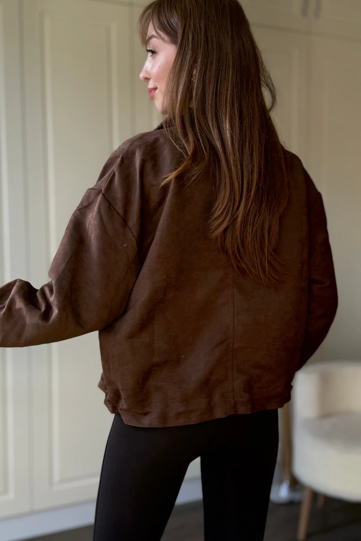 Lastikli Süet Ceket